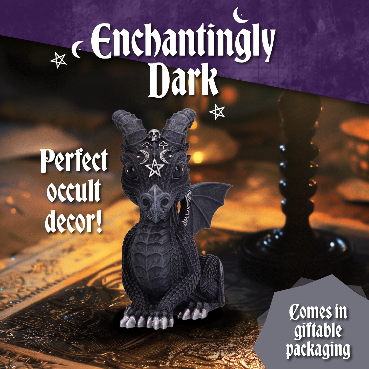 Nemesis Now Cult Cuties Lucifly Figurine - 10.7cm Horned Dragon with Silver Detailing | Resin 4