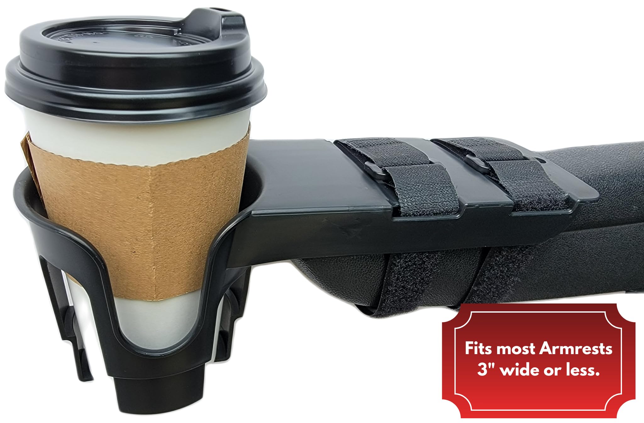 The Nearly Universal OH Cup Holder - Universal Fit for Armrests | Black Plastic | Removable 8