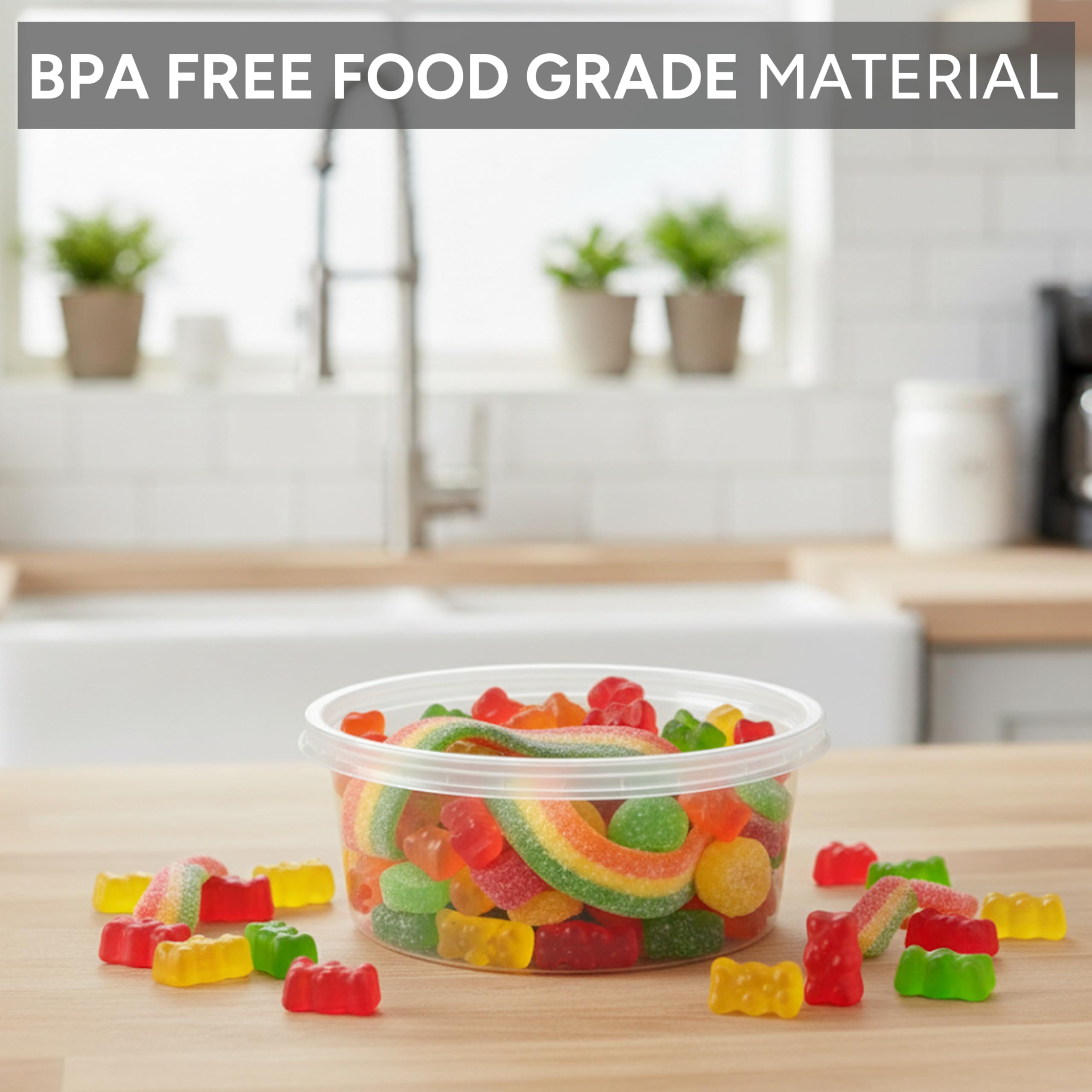 AVLASH 25 Pack Round Plastic Food Containers with Lids | 250ml/8oz | Reusable, Leakproof, BPA Free 5
