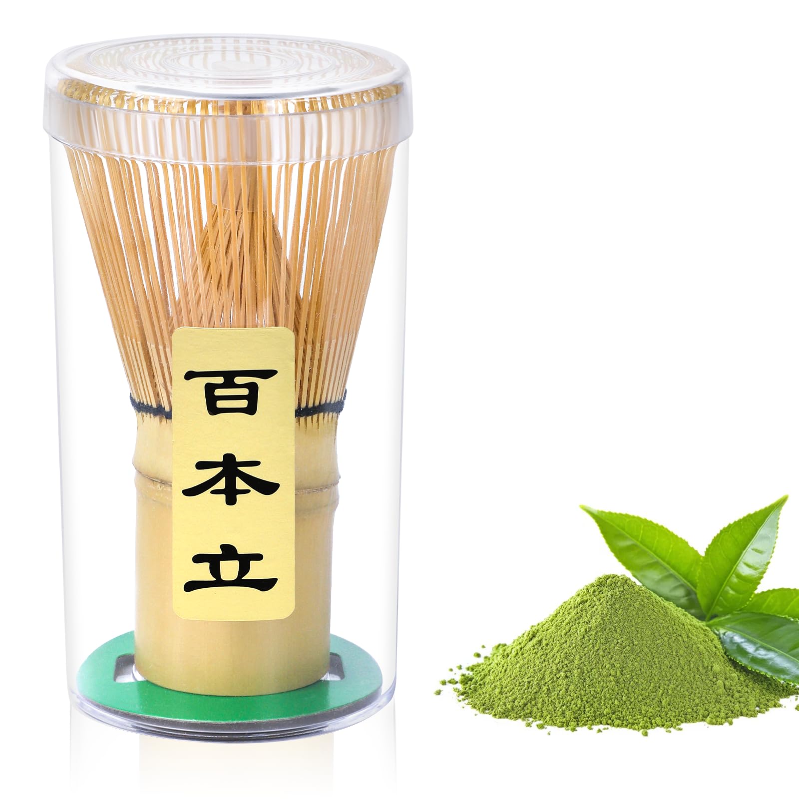 Alyvisun Bamboo Matcha Whisk with 76 Prongs - Handcrafted Chasen for Smooth Foam | Brown