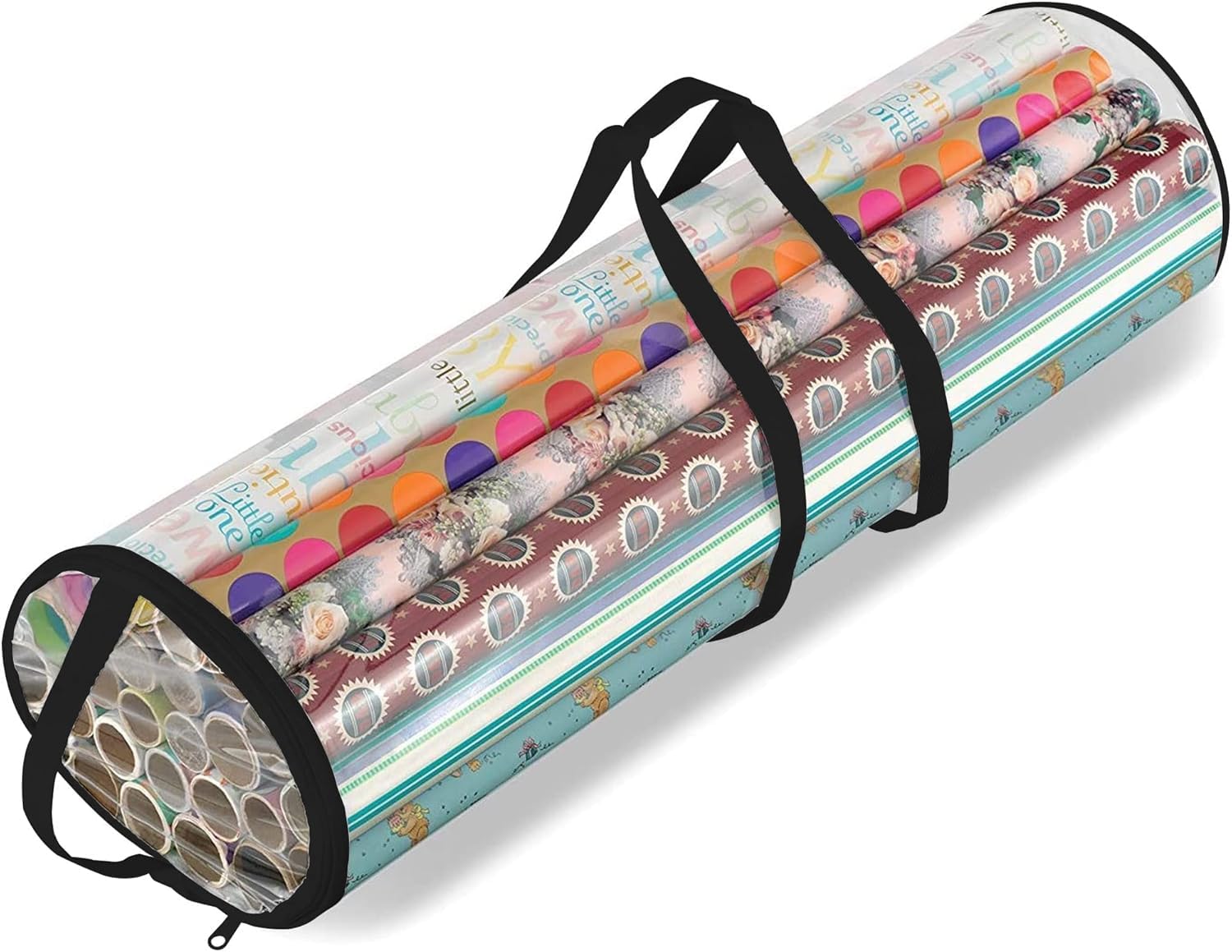 RAM ONLINE Cylinder Gift Wrap Storage Bag - Clear, Space-Efficient, Holds Up to 30 Rolls 1
