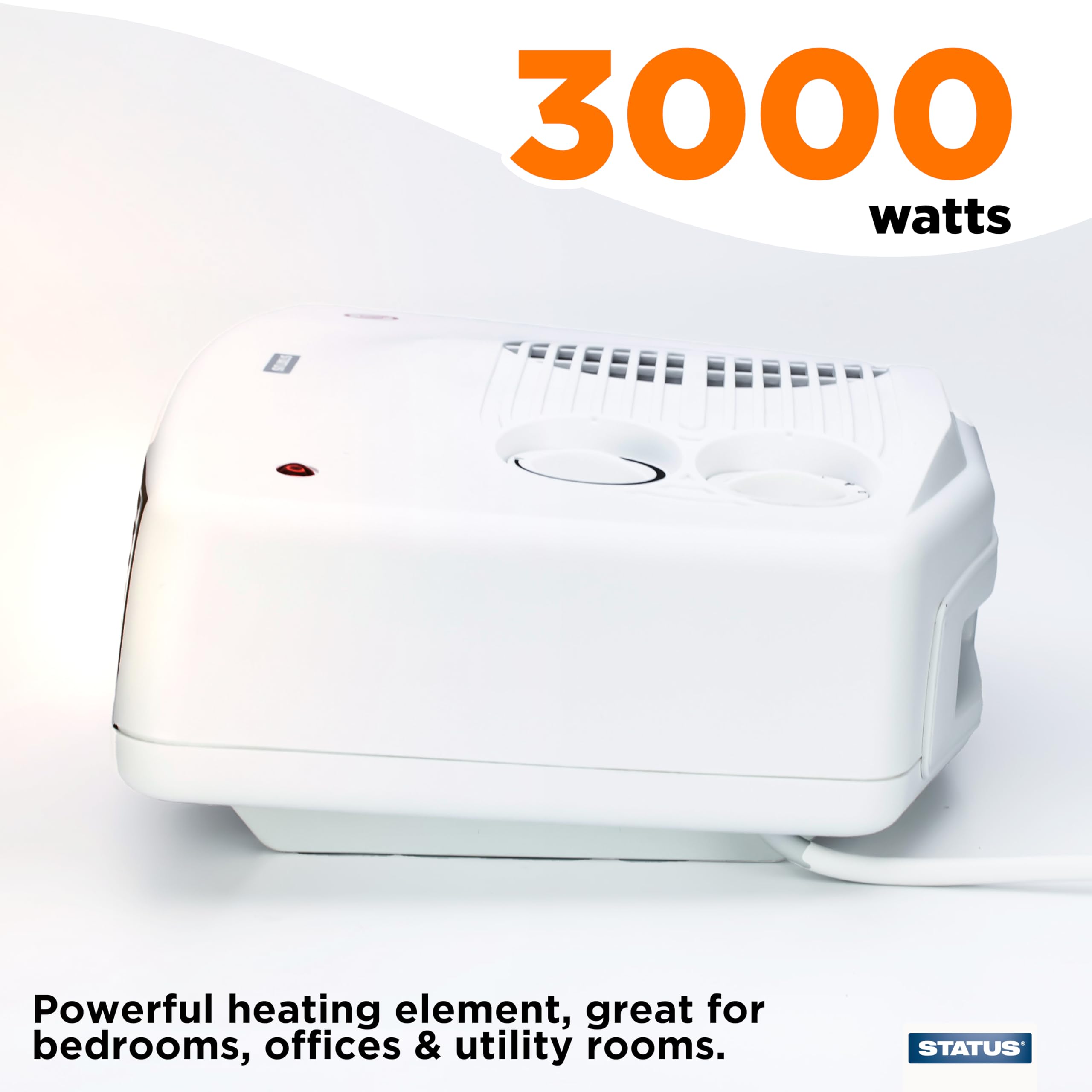 Status Flat Fan Heater - 3000W Power | Portable | Dual Heat Settings 4