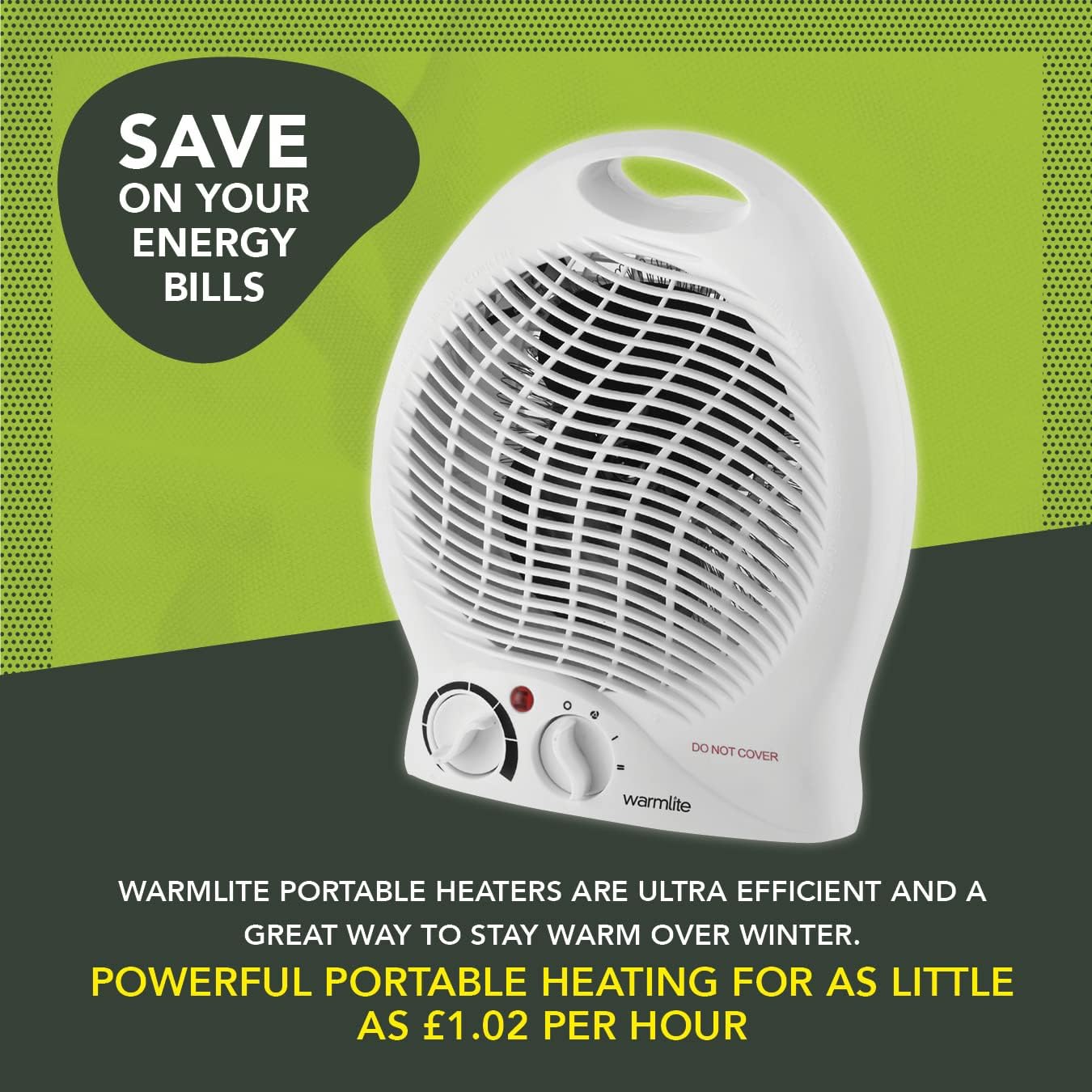 Warmlite WL44002 Portable Thermo Fan Heater - 2000W Max Power | 3 Heat Settings | Overheat Protection 5