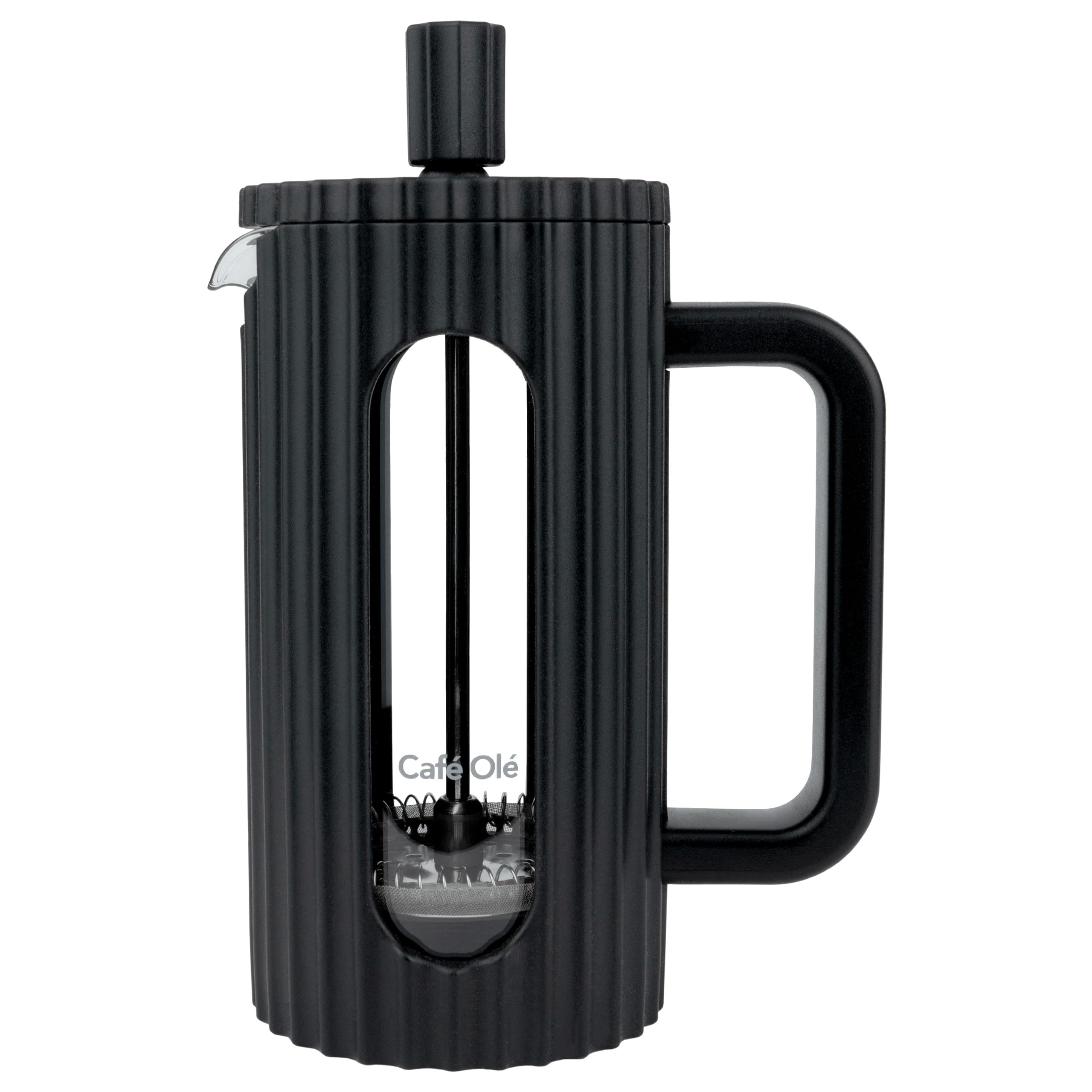 Café Olé Ciao 3 Cup French Press | Stainless Steel Filter | Black 1