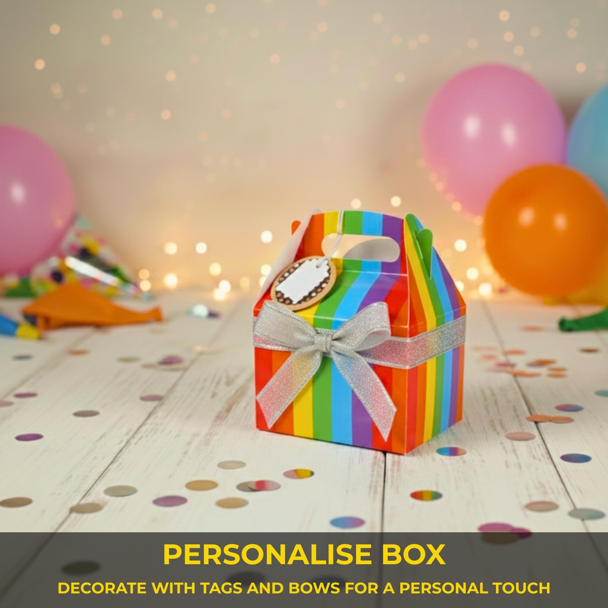 SHATCHI 30Pcs Rainbow Party Food Boxes - 14x12x10 cm Cardboard Takeaway Containers 8
