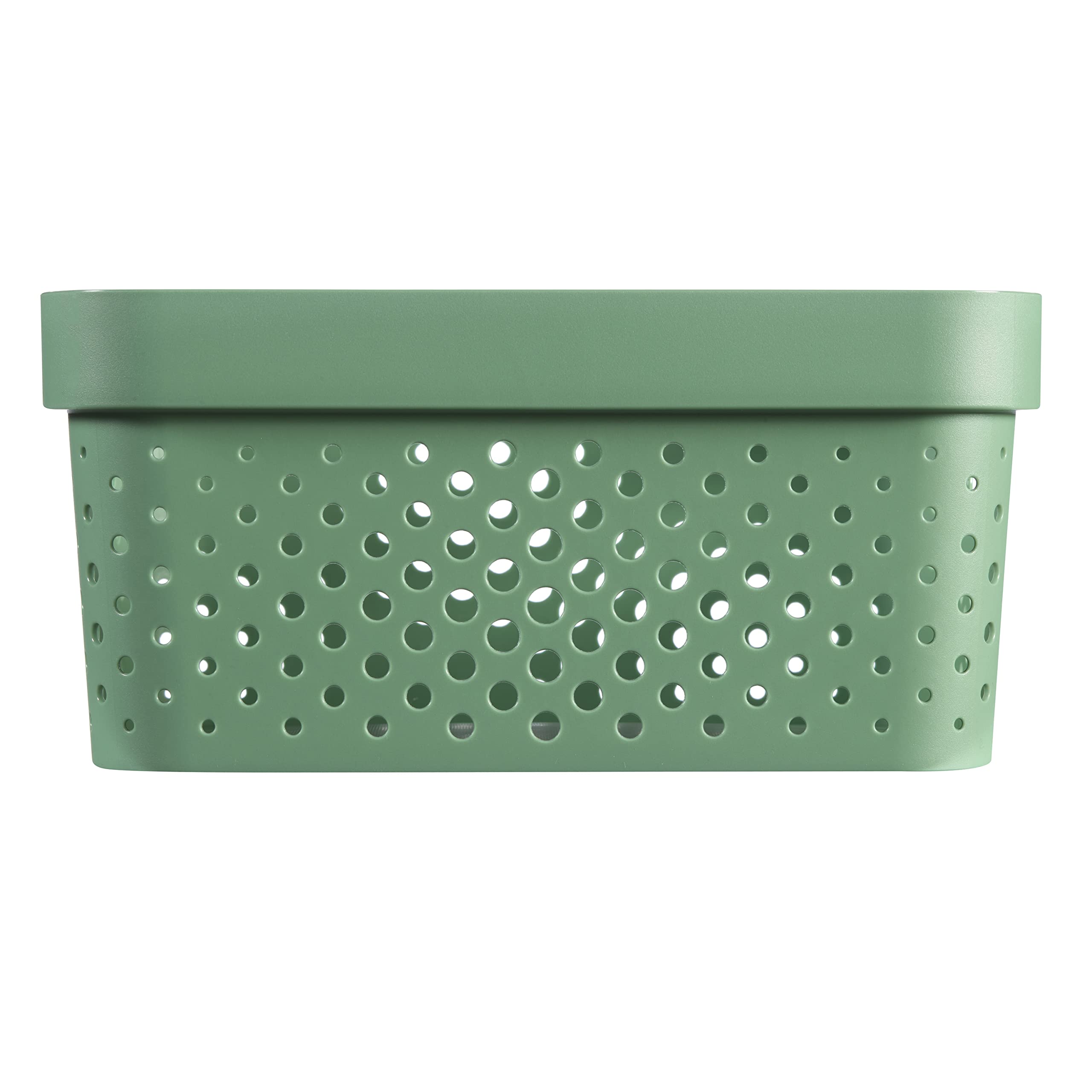 CURVER Infinity Dots Set of 4 Rectangular 4.5L Storage Boxes | 100% Recycled Resin | Green 6