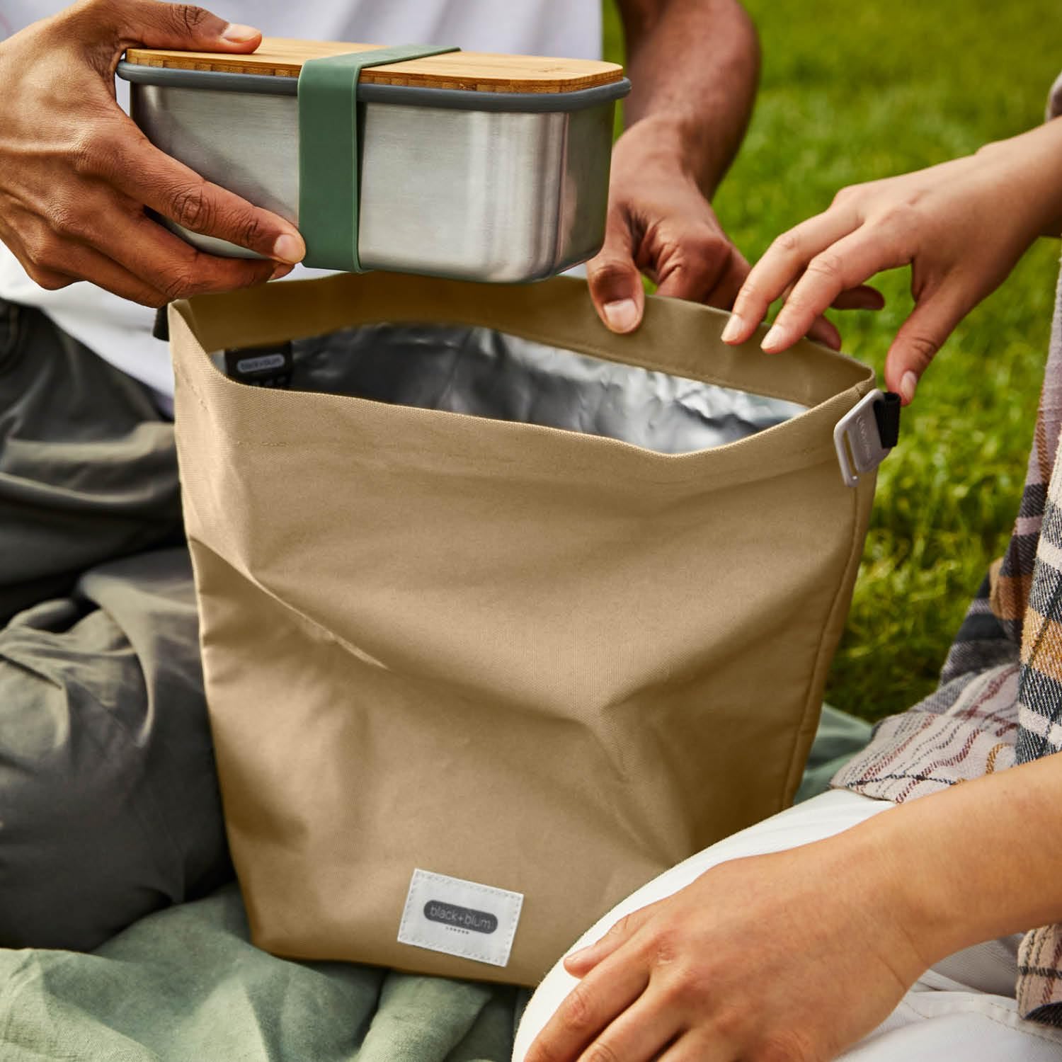 BLACK + BLUM Insulated Lunch Bag 6.7L - Recycled Roll Top Cool Bag, Leak Proof, Clay 6