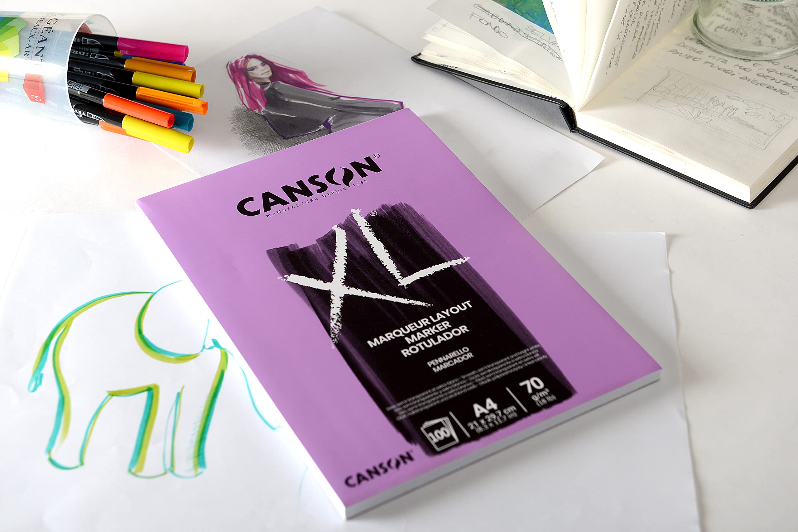 Canson XL Marker Pad - Brilliant White | A4 Size | 170g Paper 2