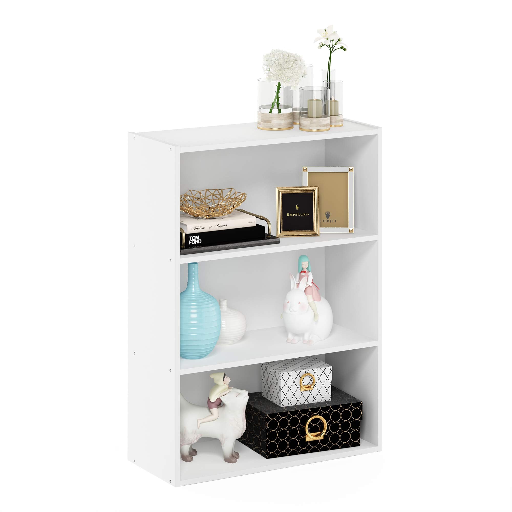 Furinno PASIR Book Shelf - 3-Tier Storage Bookcase | Plain White | 60.2cm Wide 7