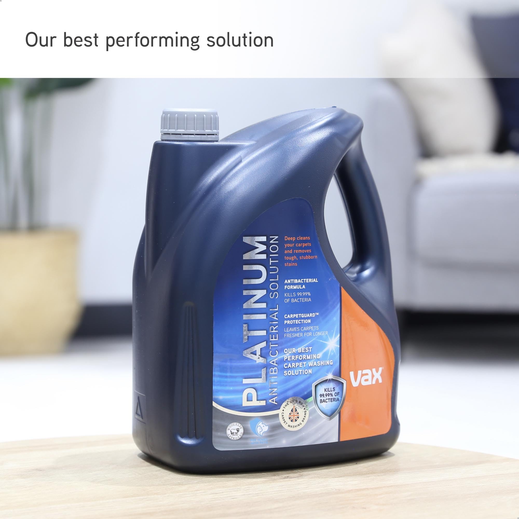 Vax Platinum Antibacterial Carpet Cleaner Solution - 4L | Kills 99.99% Bacteria | Neutralises Pet Odours 2