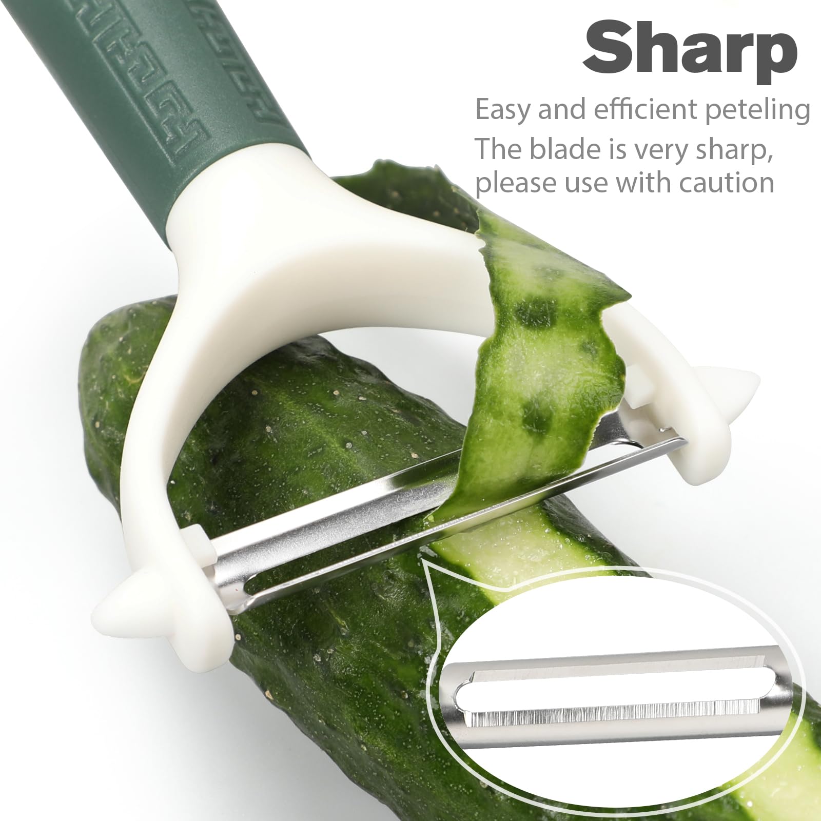 Euqvunn 2-Piece Y-Shaped Vegetable Peeler Set | 420 Stainless Steel Blade | Ergonomic Non-Slip Grip 2