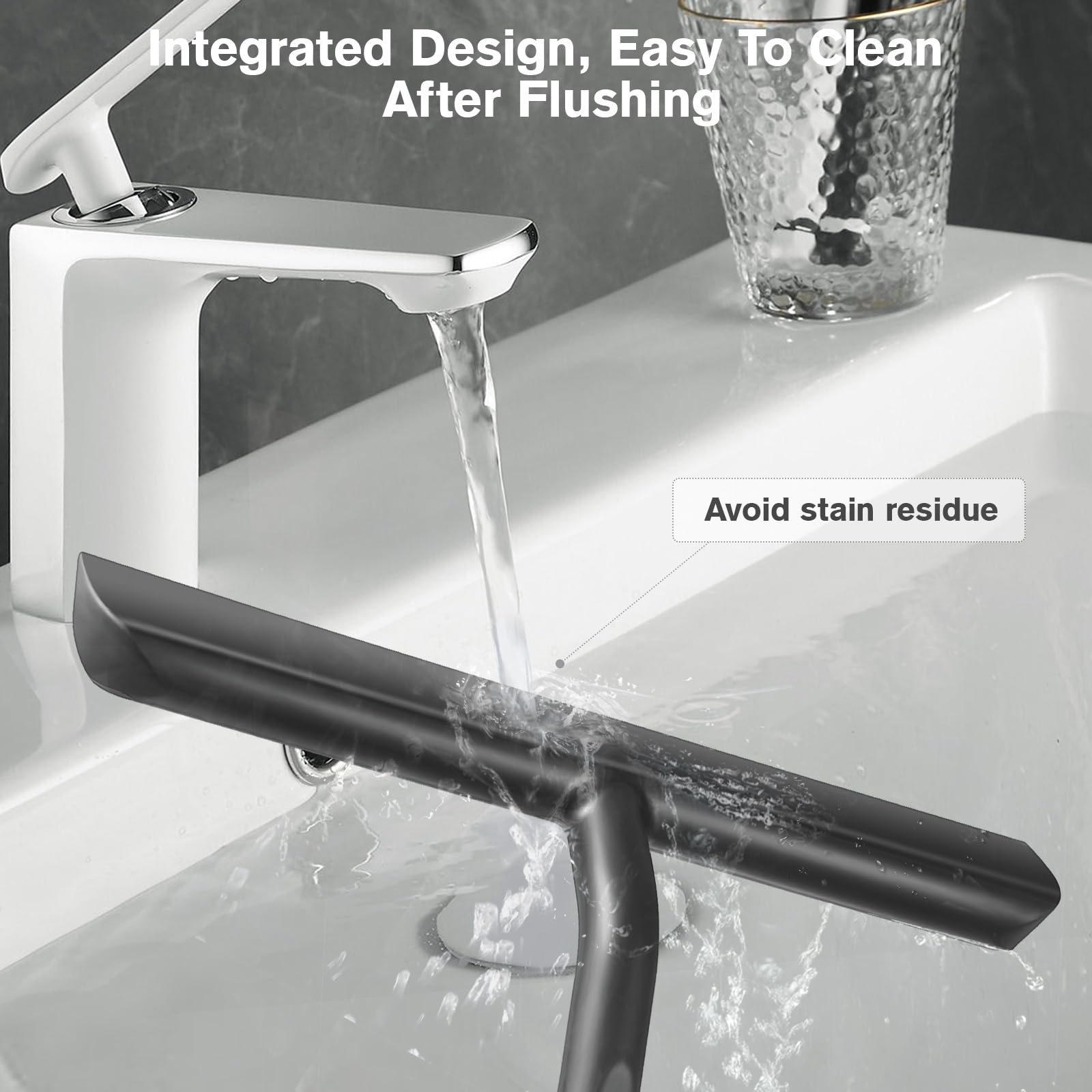 Vinabo Silicone Shower Squeegee Cleaner with Hook | Black | Non-Scratch Design 5