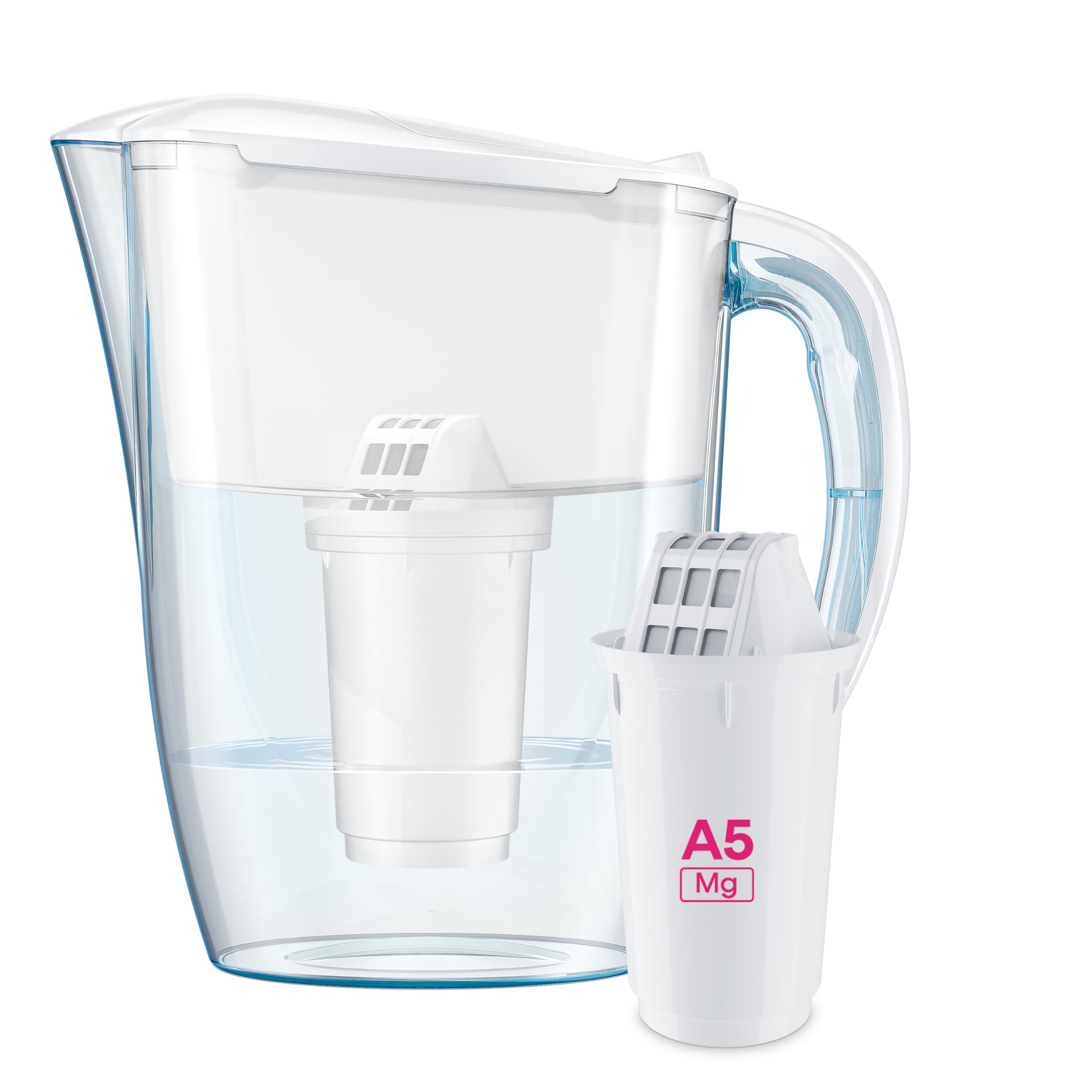 AQUAPHOR Water Filter Jug Smile - 2.9L Capacity, Space-Saving Fridge Door Fit, Lightweight 2