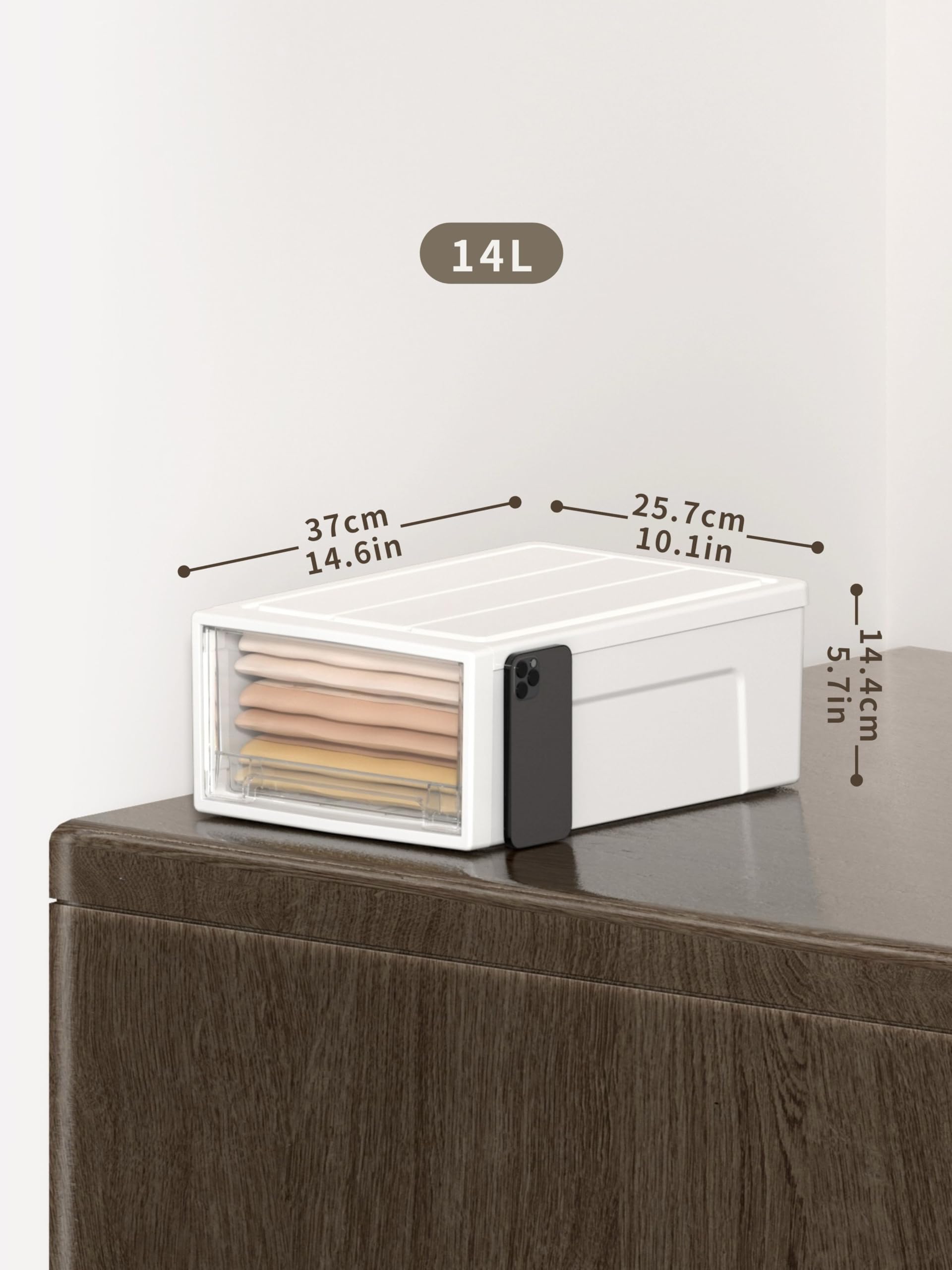 Cetomo Plastic Storage Drawers Unit - 3 Drawers, 14L Each, Clear | Stackable, Durable Polypropylene 3