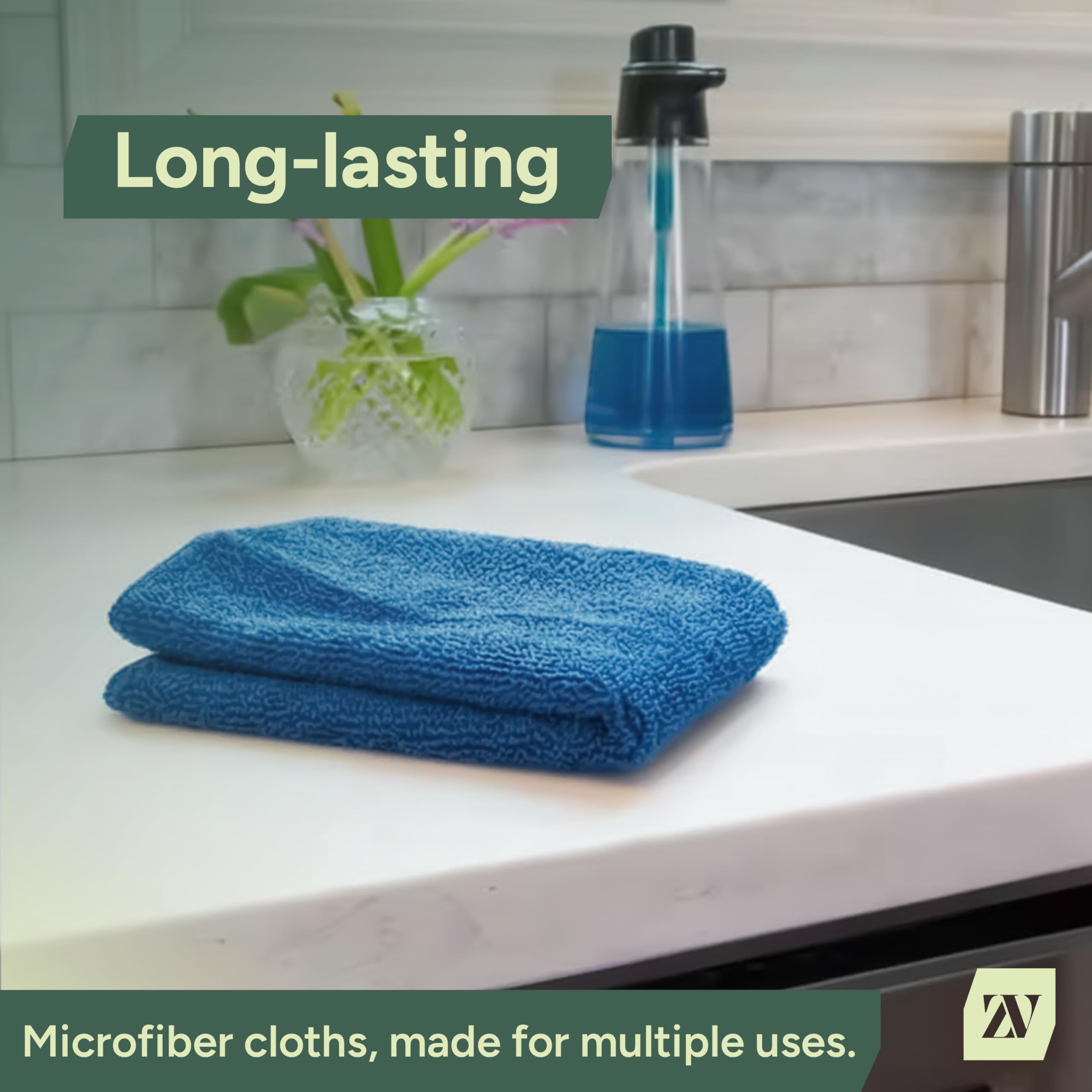 Zuvo Microfiber Cloths - Pack of 12 Ultra-Soft, Highly Absorbent Cleaning Cloths | 32x32 cm 7