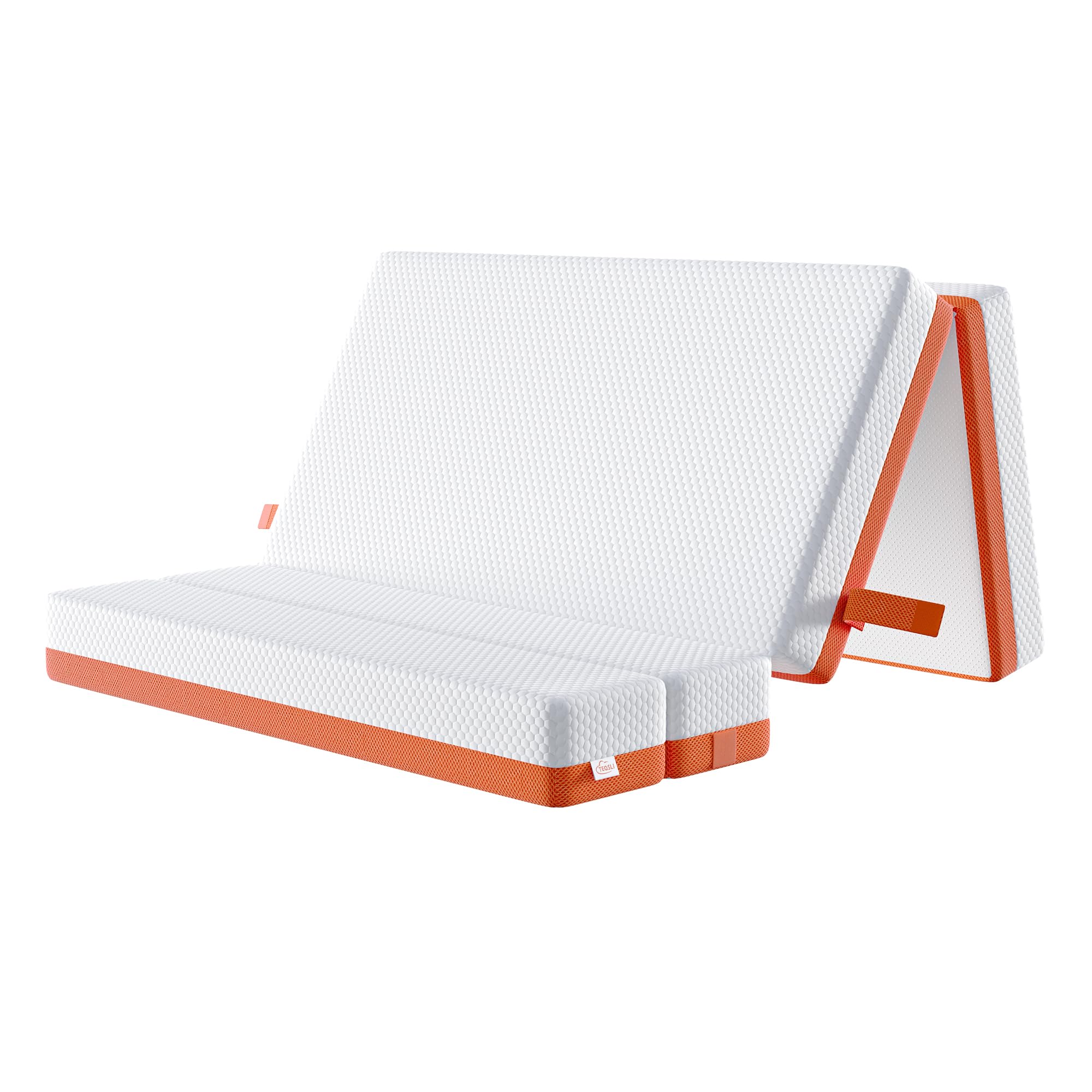 TeQsli Folding Mattress - 15cm Single Memory Foam, OEKO-TEX & CertiPUR-US Approved | Portable 1