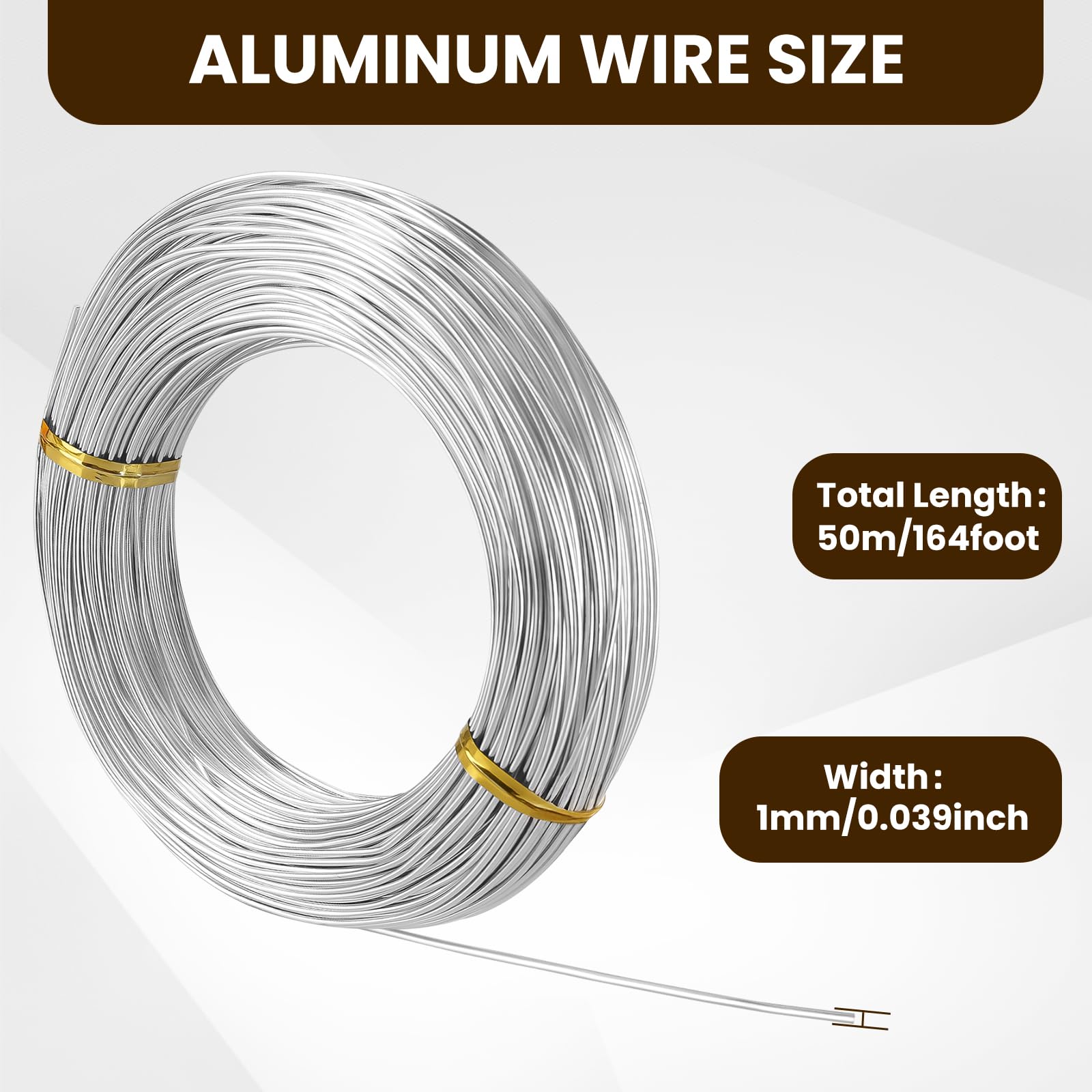 MOXYOY 18 Gauge Aluminum Craft Wire - 1mm Thick, 165 Feet Silver Wire for Jewelry & Floral Design 4