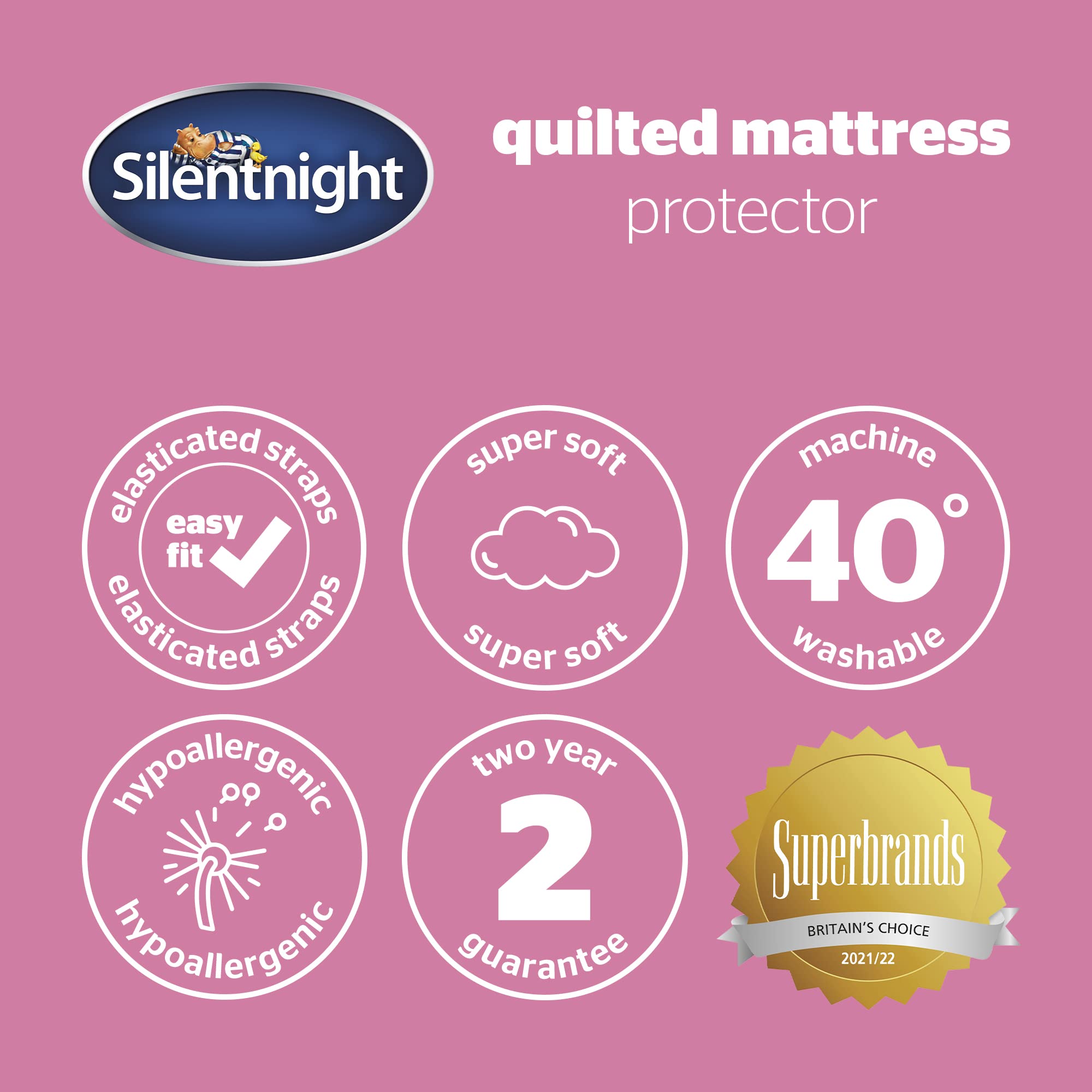 Silentnight Quilted Mattress Protector - Hypoallergenic, Extra Deep Fit, King Size, White 8