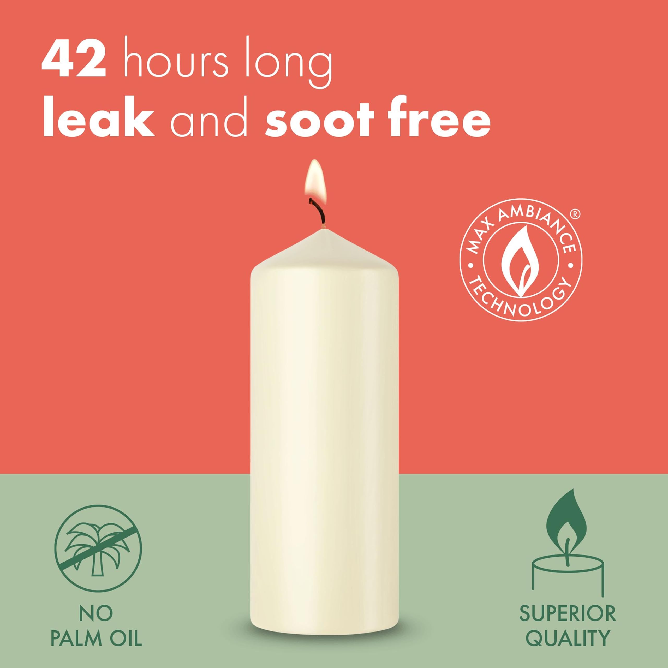 BOLSIUS Smooth Pillar Candles - White, 4-Pack | 15 x 6 cm | 42 Hours Burn Time | Unscented 2