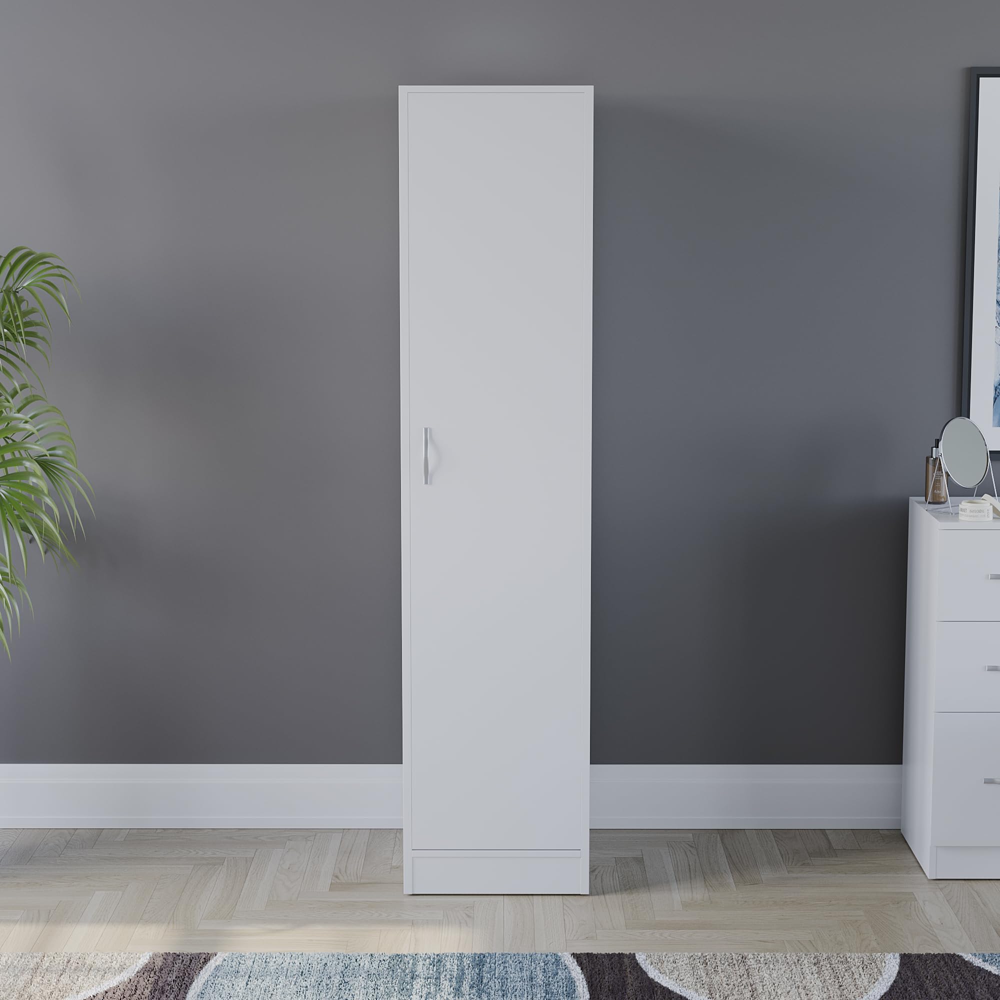 Vida Designs Riano 1 Door Wardrobe - Engineered Wood Storage with Hanging Rail | H: 170cm 3