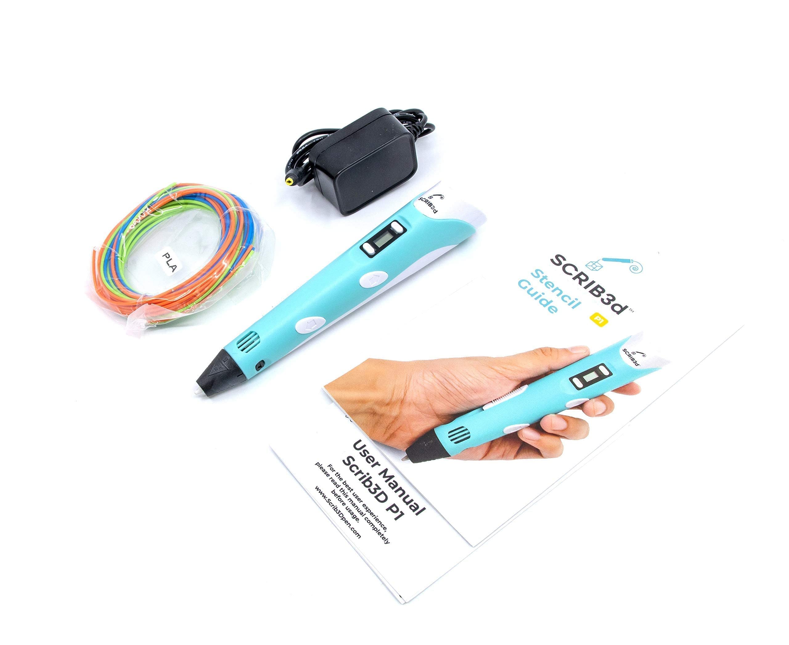 SCRIB3D P1 3D Printing Pen with Display - Includes 3 Starter Colors of PLA Filament 3