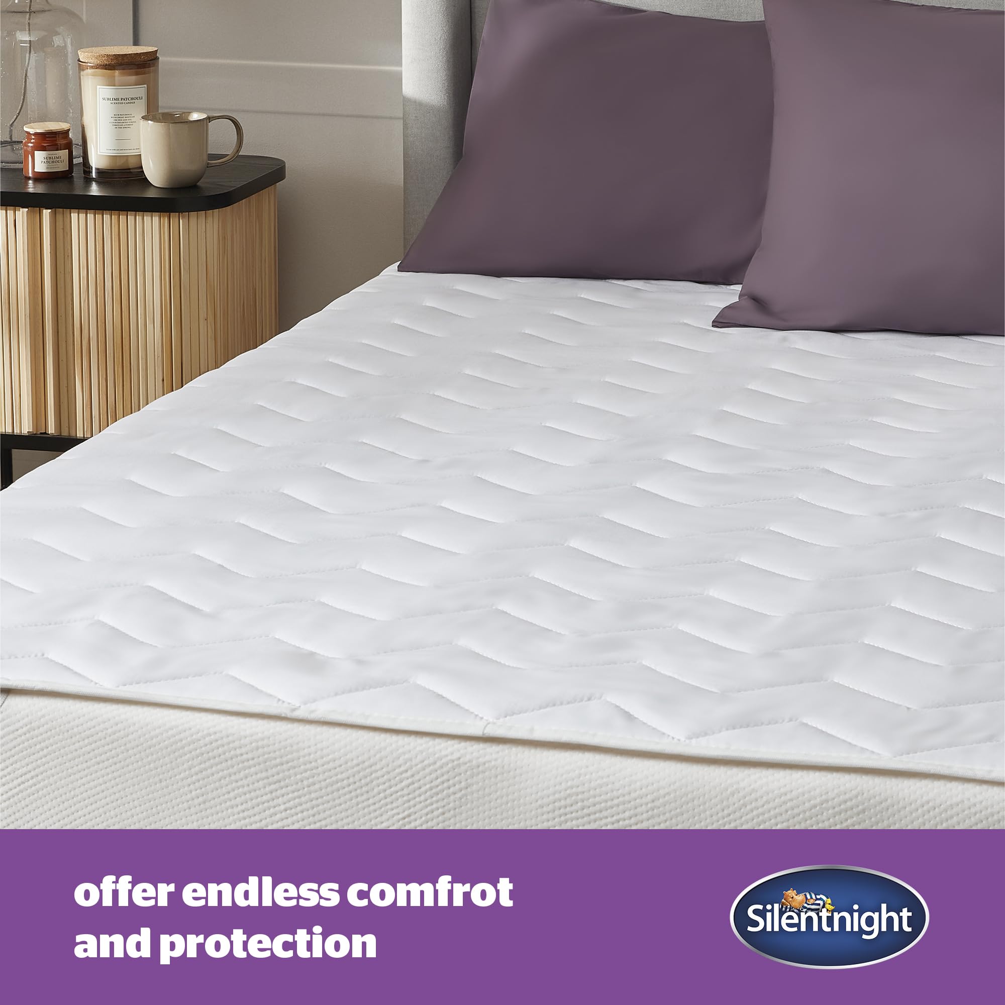 Silentnight Deep Sleep Quilted Mattress Protector - King Size, White | Hypoallergenic 2