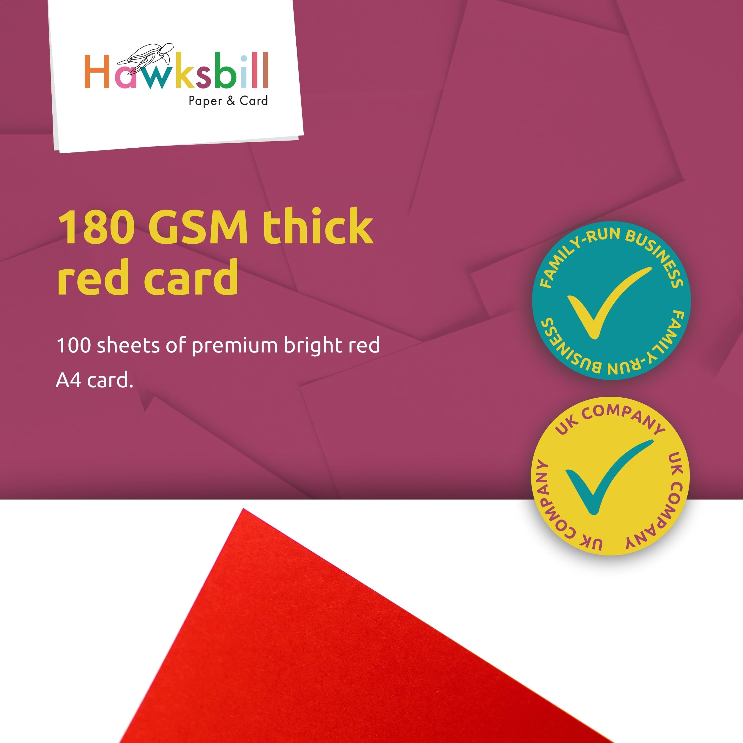 Hawksbill Red Card Stock - 180 GSM A4 Premium Card | 100 Sheets for Arts, Crafts, & Stationery 5