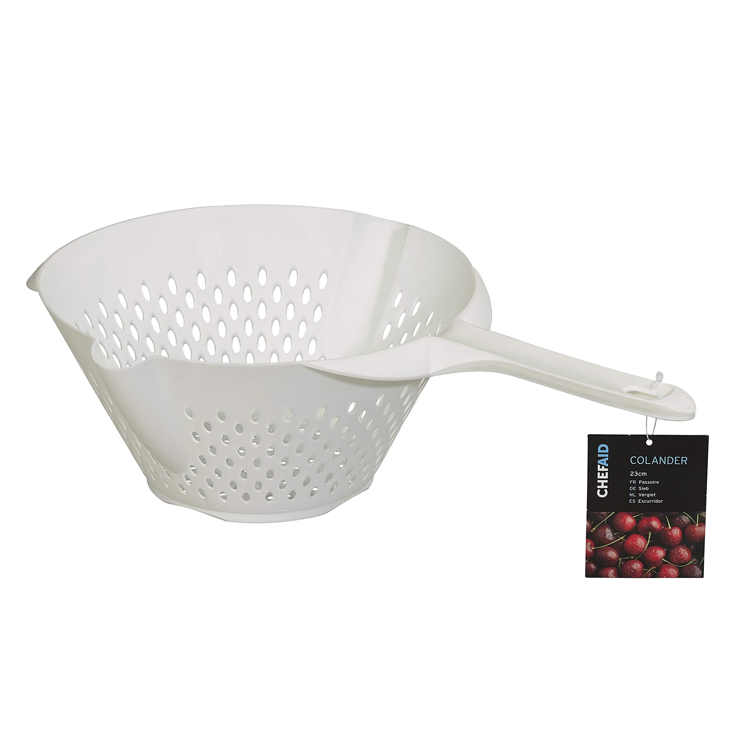 Chef Aid Plastic Colander - 23cm Diameter | Ergonomic Handle | Dishwasher Safe 1