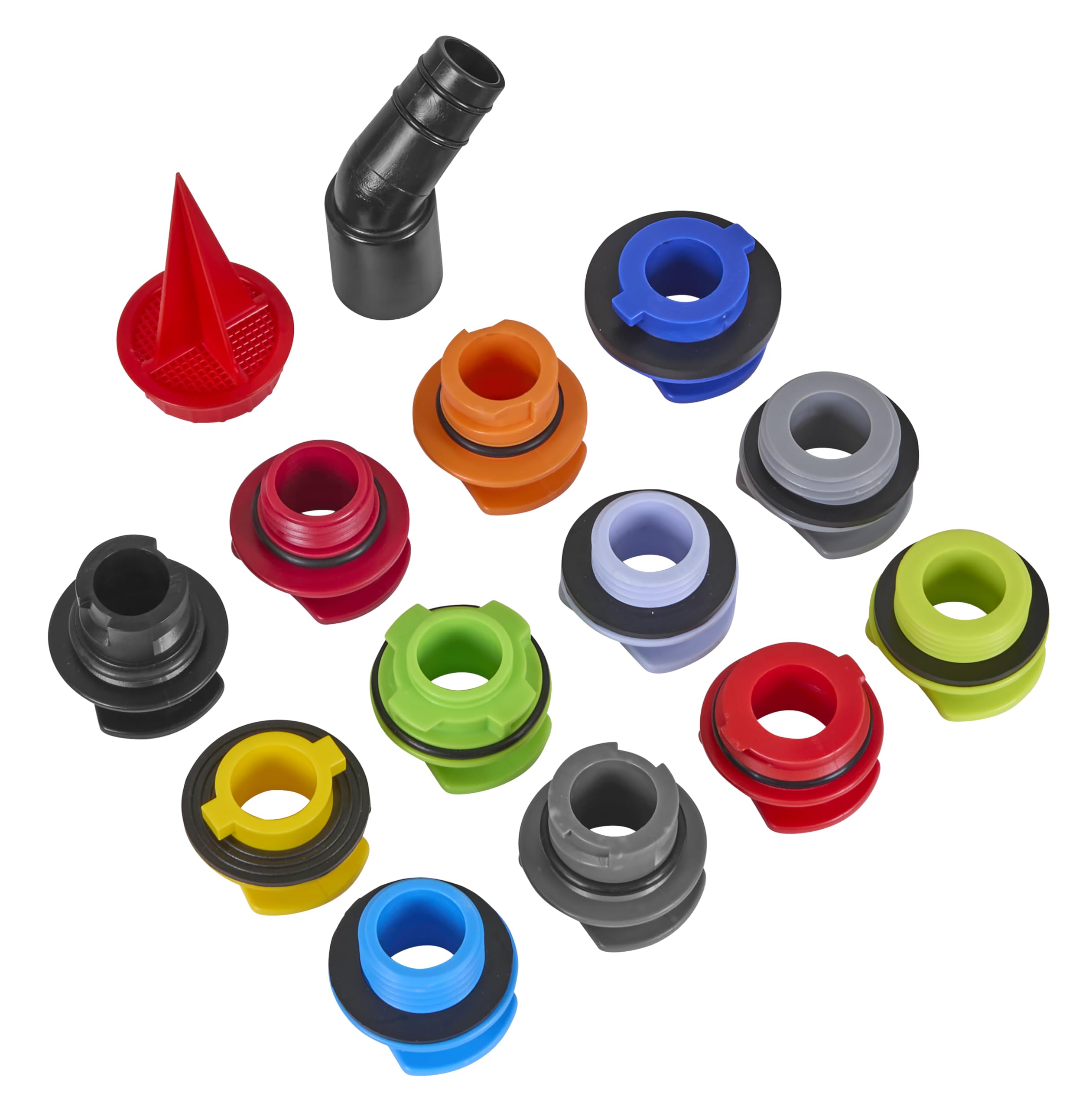 Sealey Master Engine Oil Funnel Filling Kit 15pc - Flow Control | 1500ML Capacity | Color-Coded Adapters 3