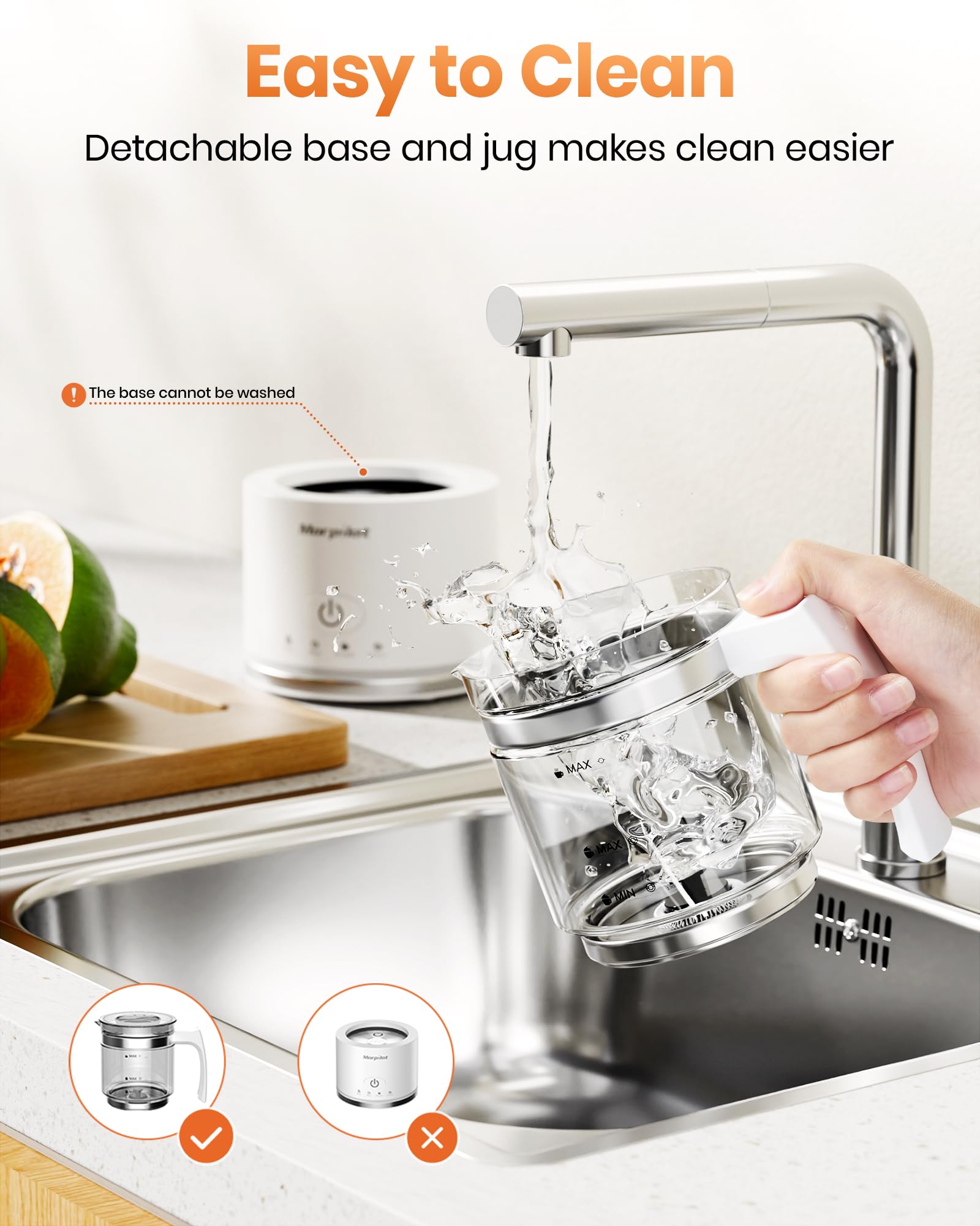 morpilot Automatic Milk Frother - 4-in-1 Functions, 500ML Glass Capacity | Auto Shut-Off 4