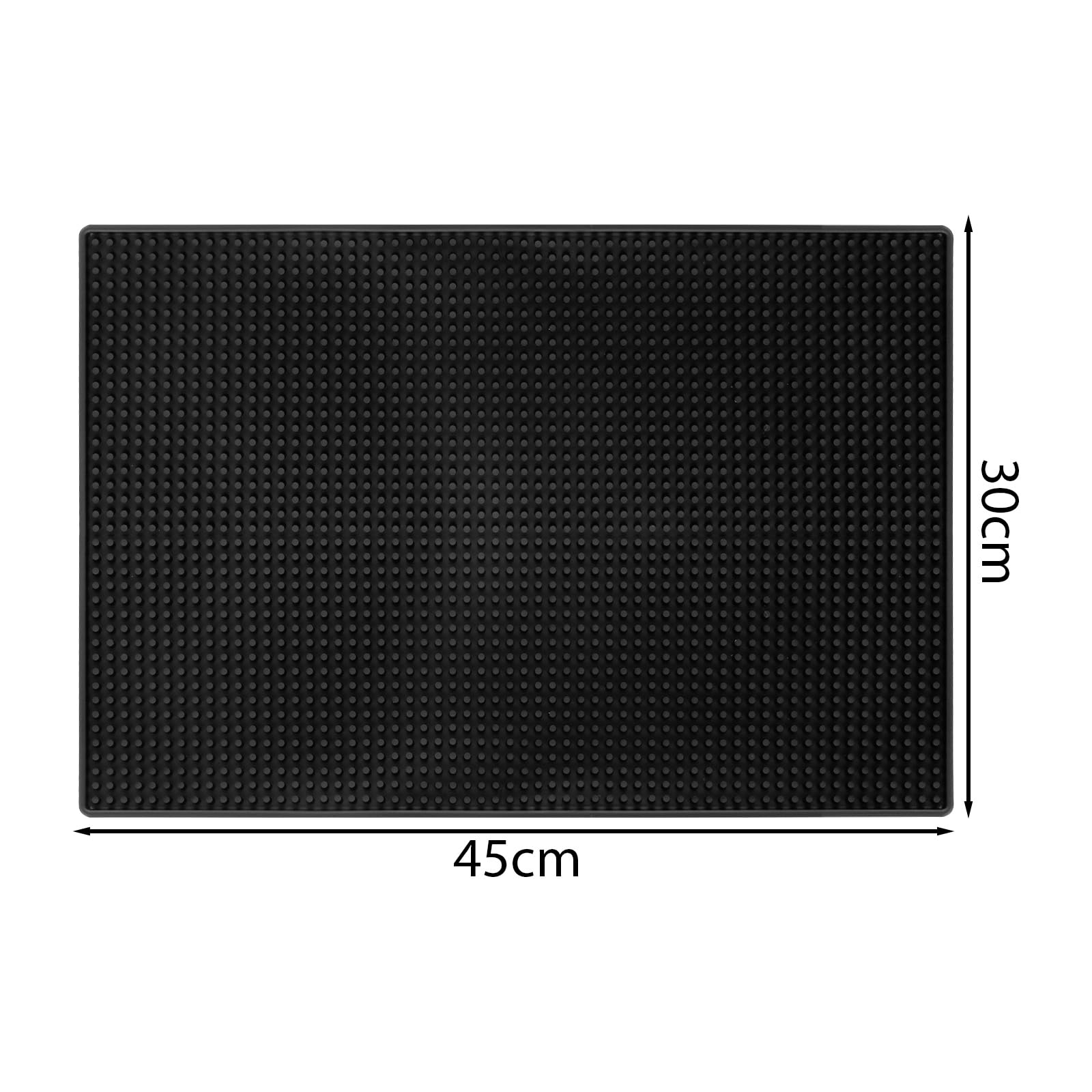 ASelected Bar Mat - Durable PVC, Anti-Slip, Bristle Surface | 45x30cm Black Mat 2