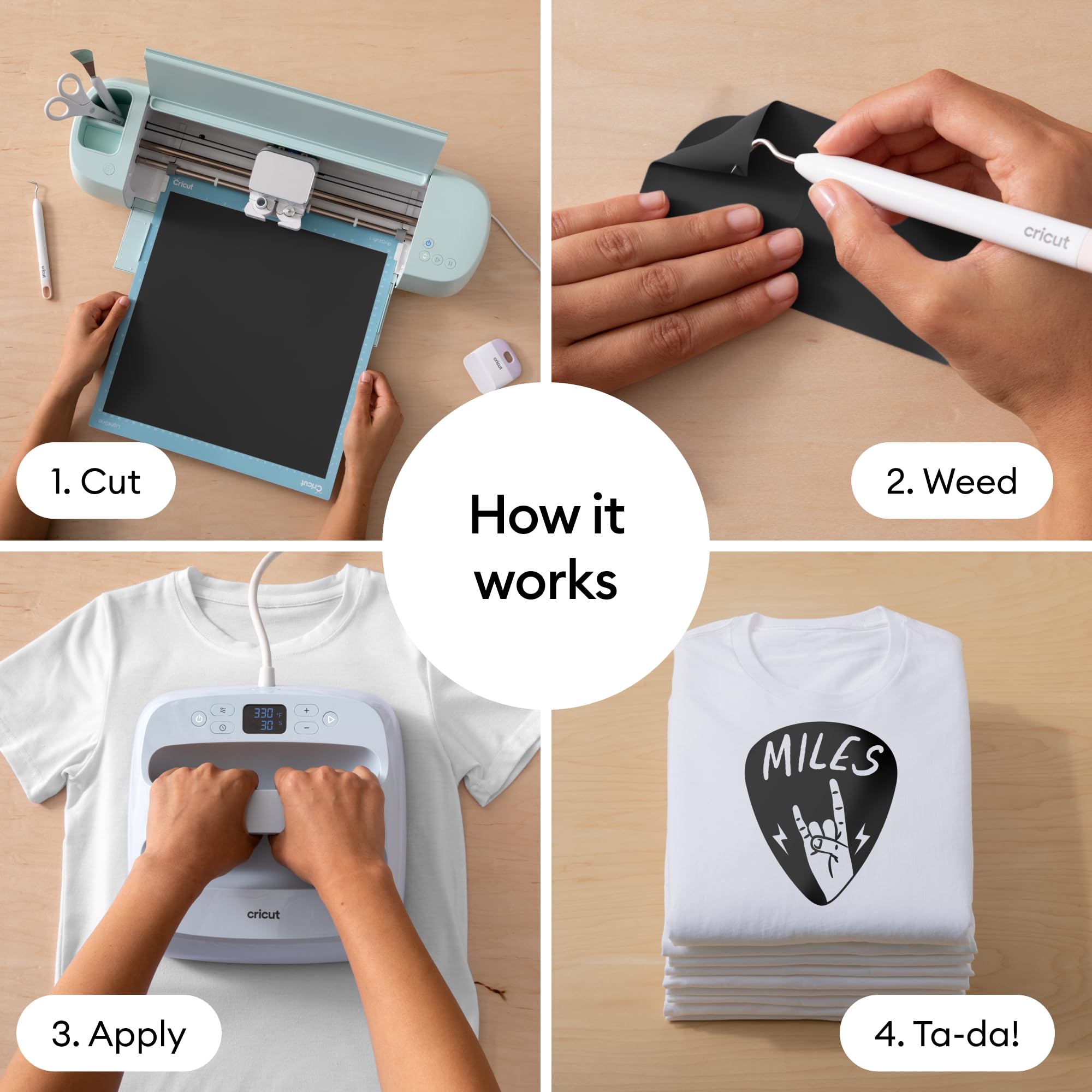 Cricut Iron On HTV Vinyl - Black | 1.5 m Roll | Durable for T-Shirts & DIY Clothing 7
