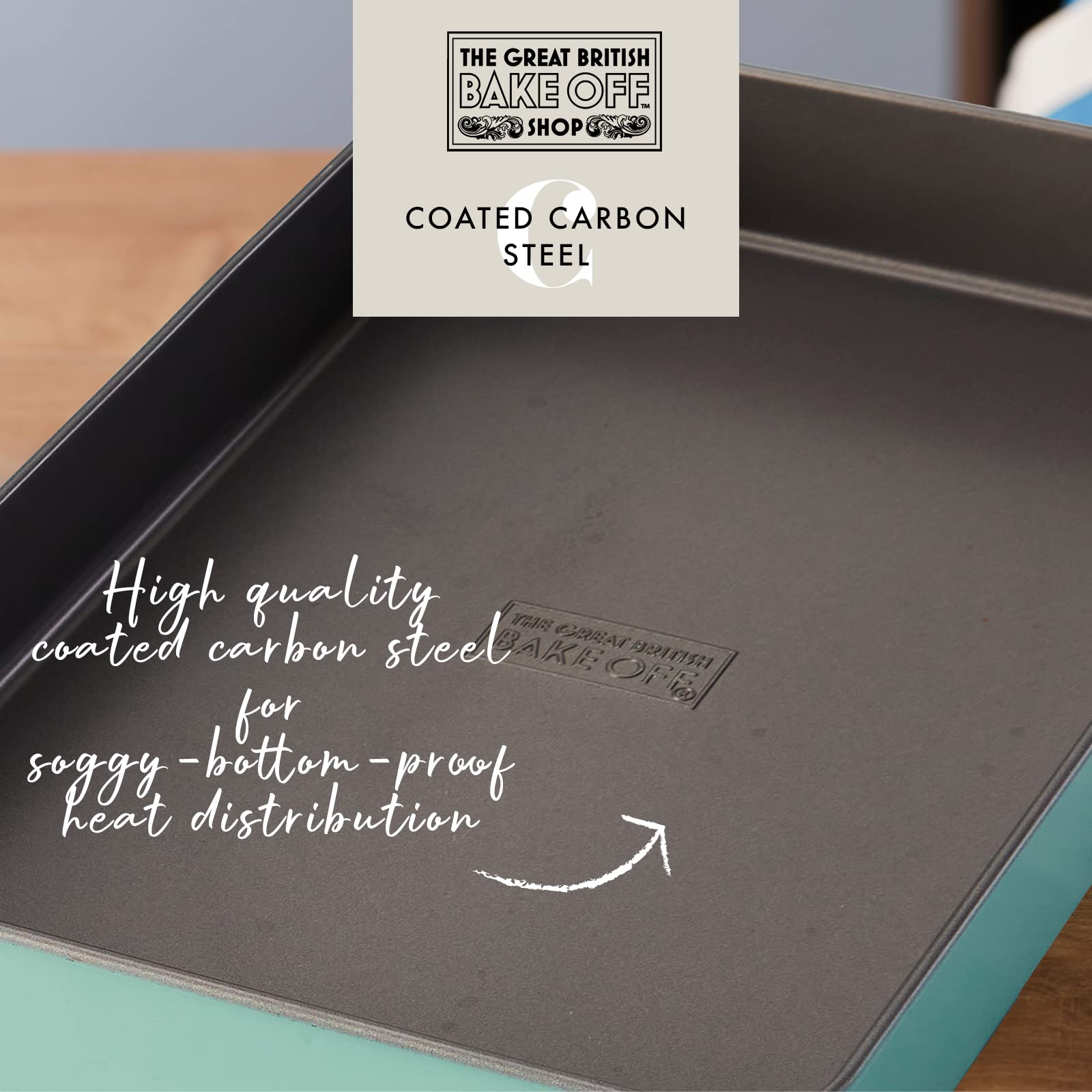 The Great British Bake Off Brownie Tin - Non-Stick Carbon Steel Traybake Pan | 30 x 20 x 5cm 3