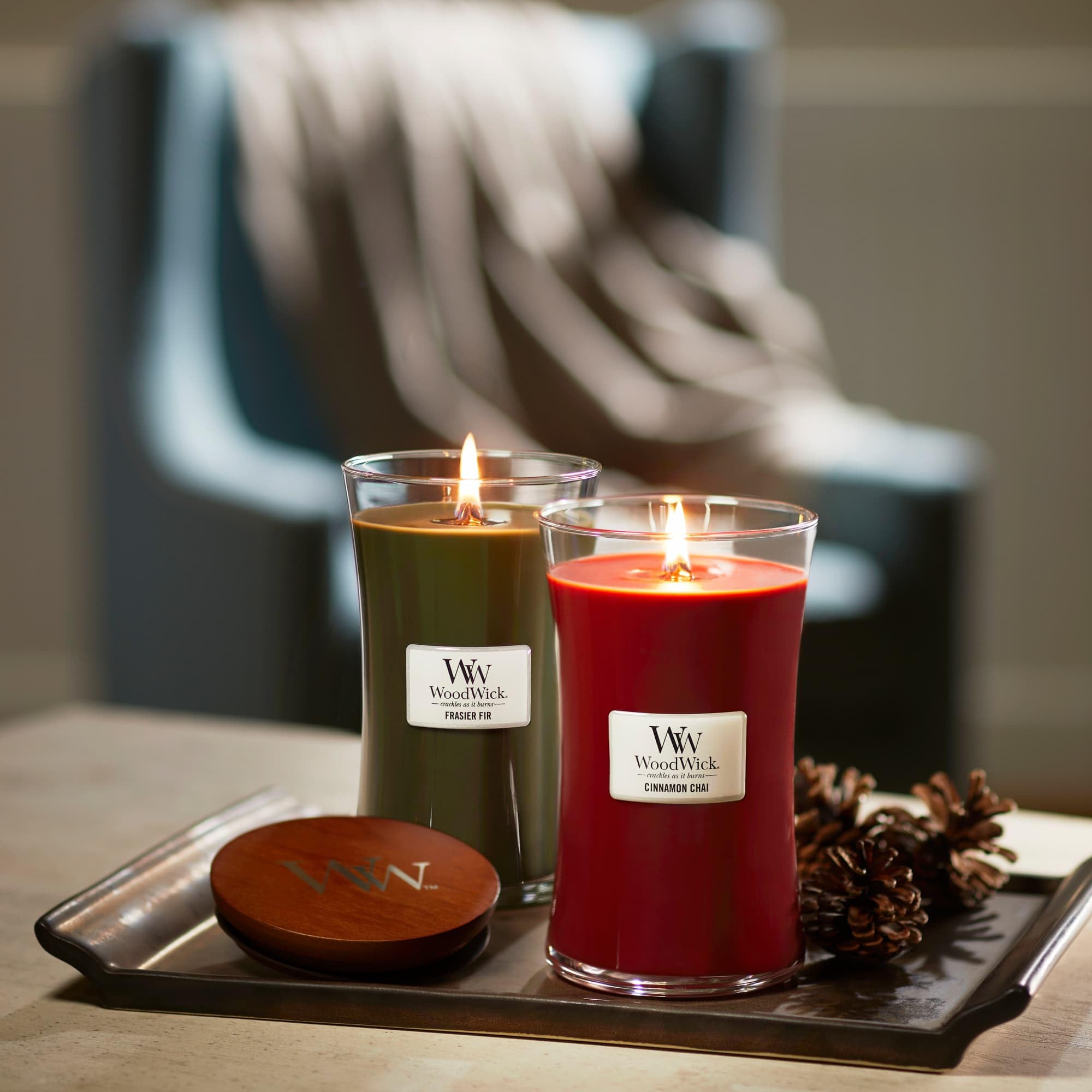 WoodWick Large Hourglass Scented Candle - Cinnamon Chai | Crackling Wooden Wick | 610g 4