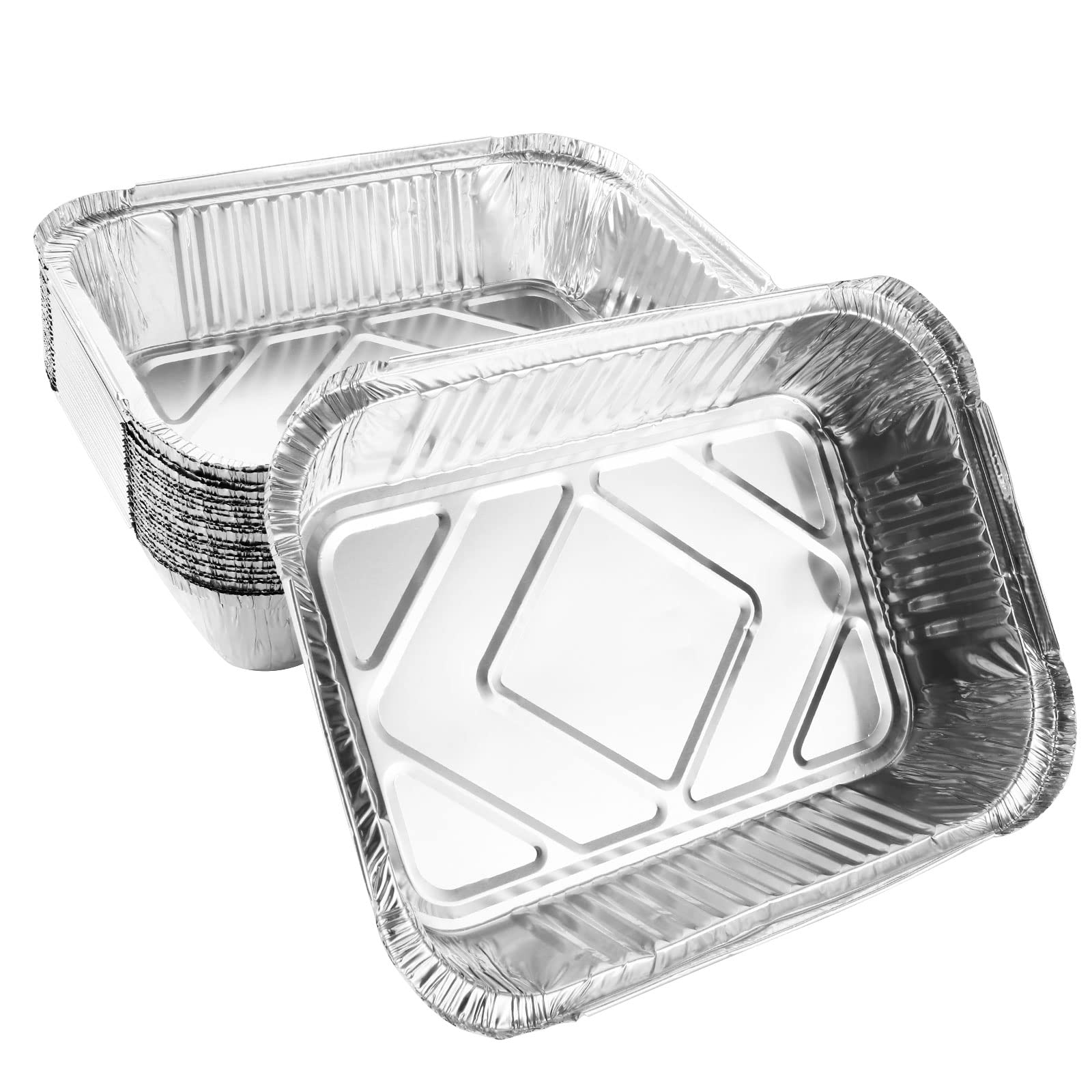 ASelected 50-Pack Disposable Aluminum Foil Trays with Lids | 26x19x6cm | 1900ml Capacity 5