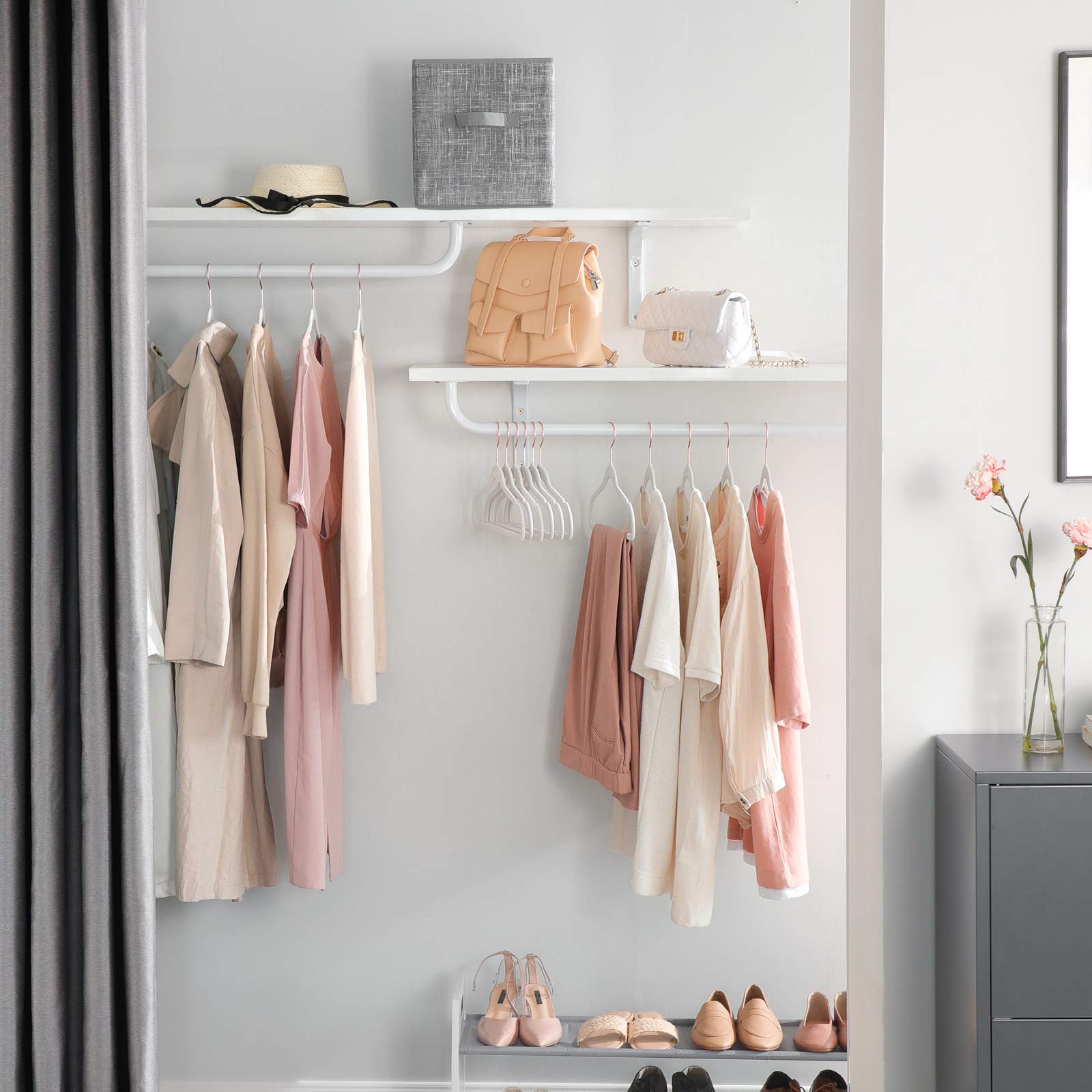 SONGMICS Set of 50 Velvet Hangers, 41.5 cm Wide, Space-Saving, High Load Ca 7