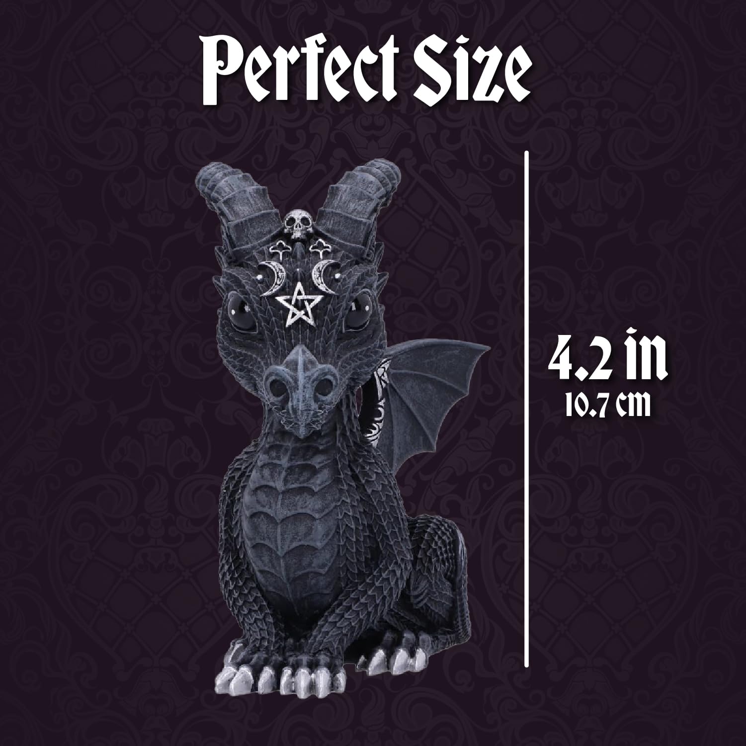 Nemesis Now Cult Cuties Lucifly Figurine - 10.7cm Horned Dragon with Silver Detailing | Resin 5