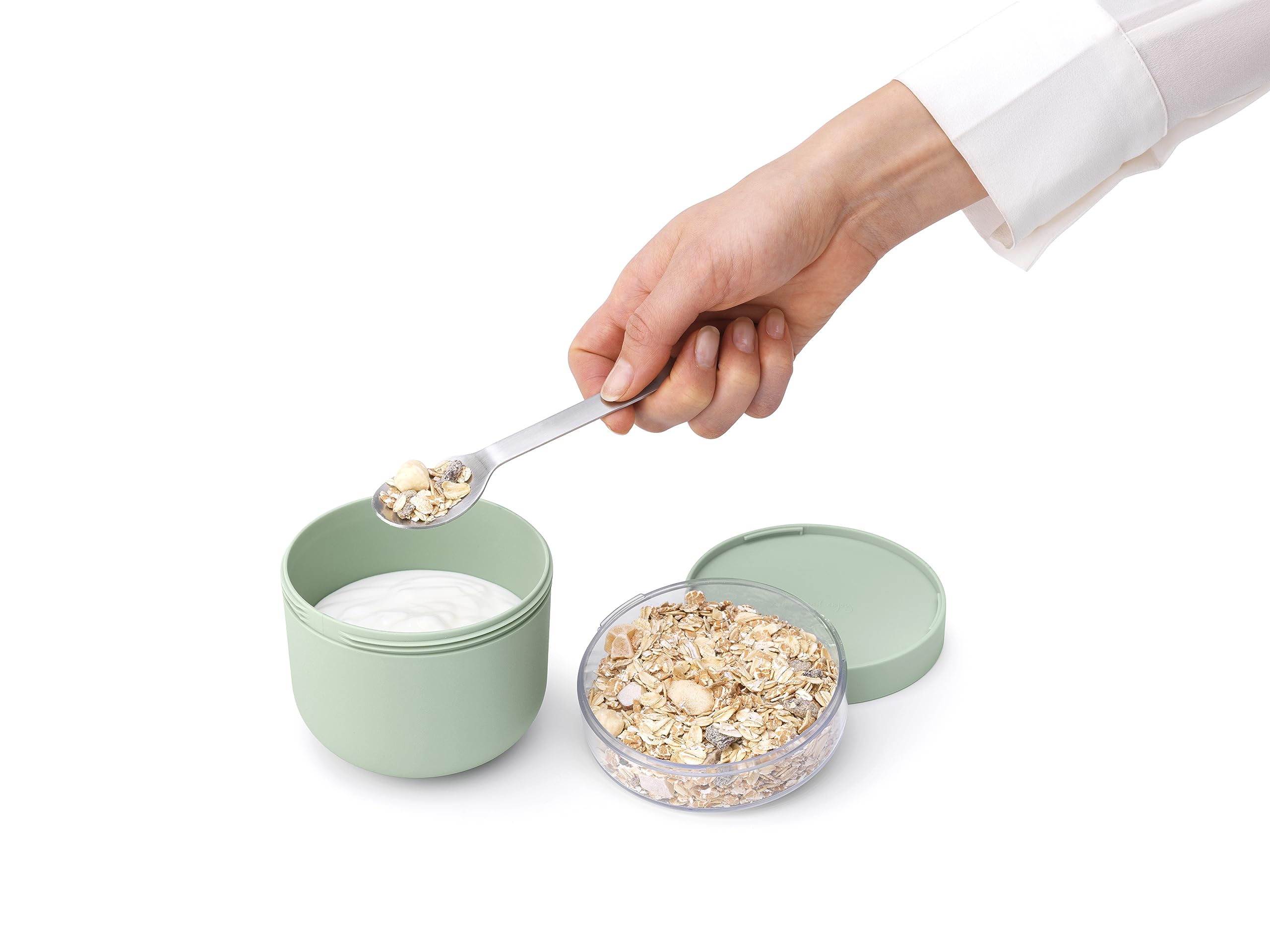 Brabantia Make & Take Breakfast Bowl - 0.5L Capacity, Jade Green, Leakproof | Microwave & Freezer Safe 5
