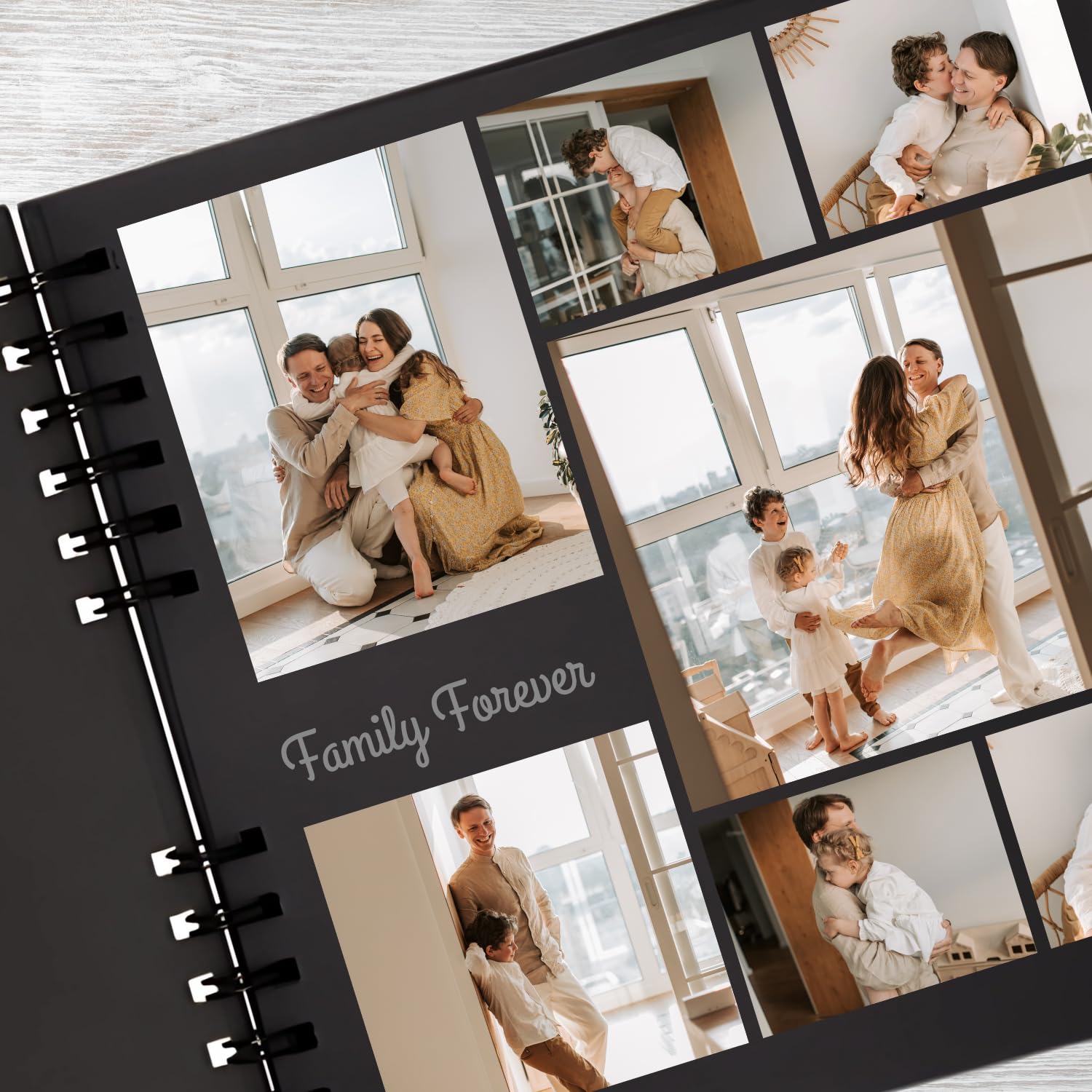 Hawksbill Black Scrapbook Photo Album - 60 Pages, 12' X 12' Spiral Bound | FSC Certified 5