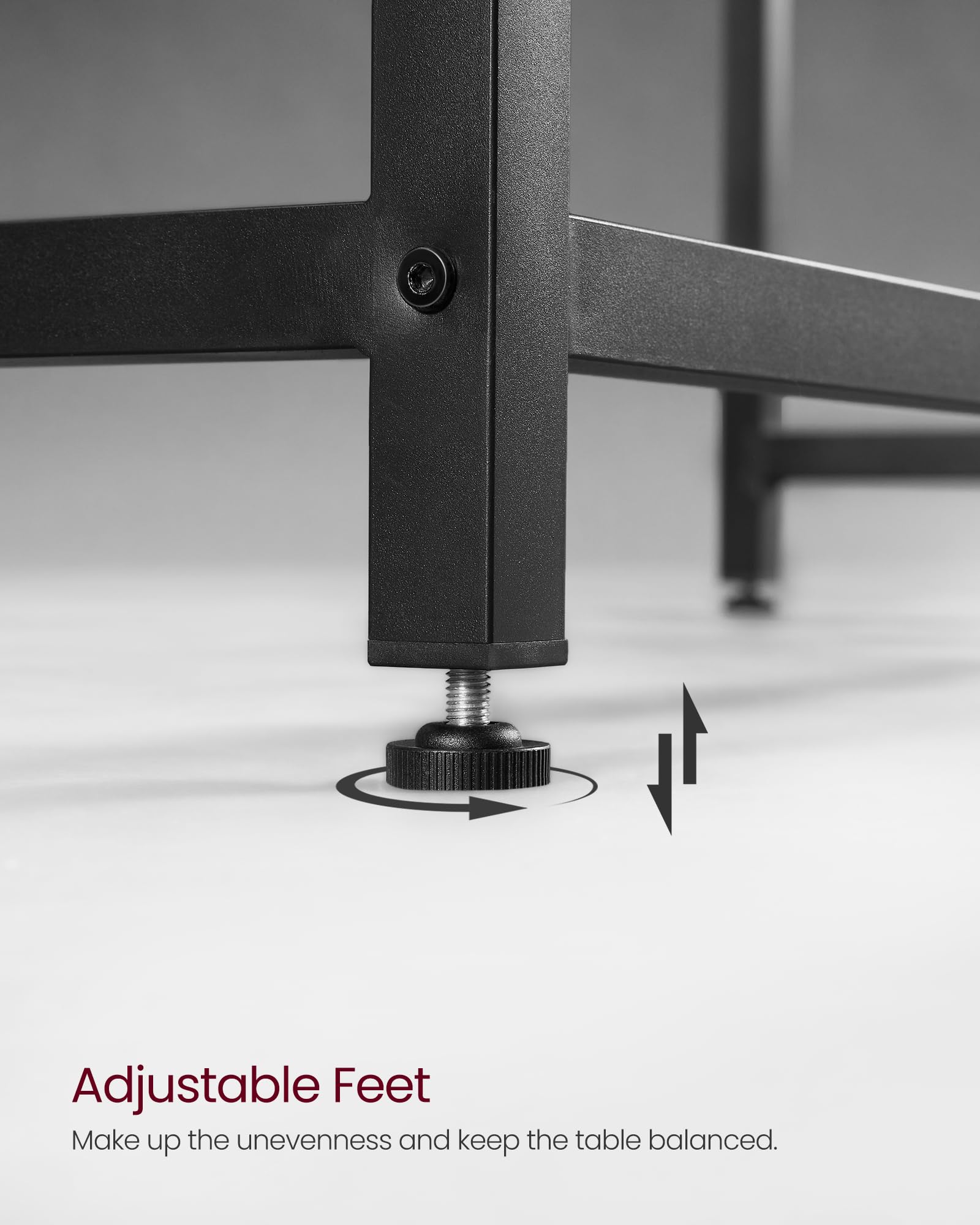 VASAGLE Computer Desk - Industrial Design, Rustic Brown/Black | 100 x 50 cm Top | 50 kg Load Capacity 6