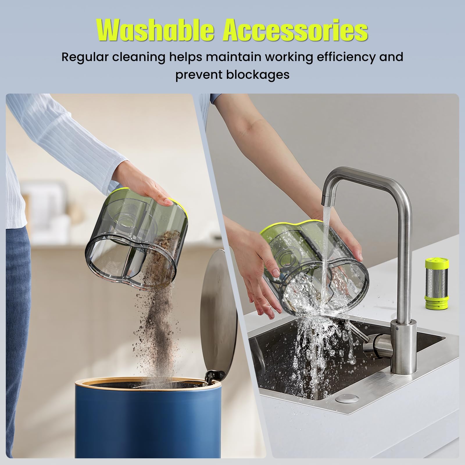 HYCHIKA Mattress Vacuum Cleaner - 16kPa Suction, 5-in-1 Deep Cleaning with UV-C Light & Heat 7
