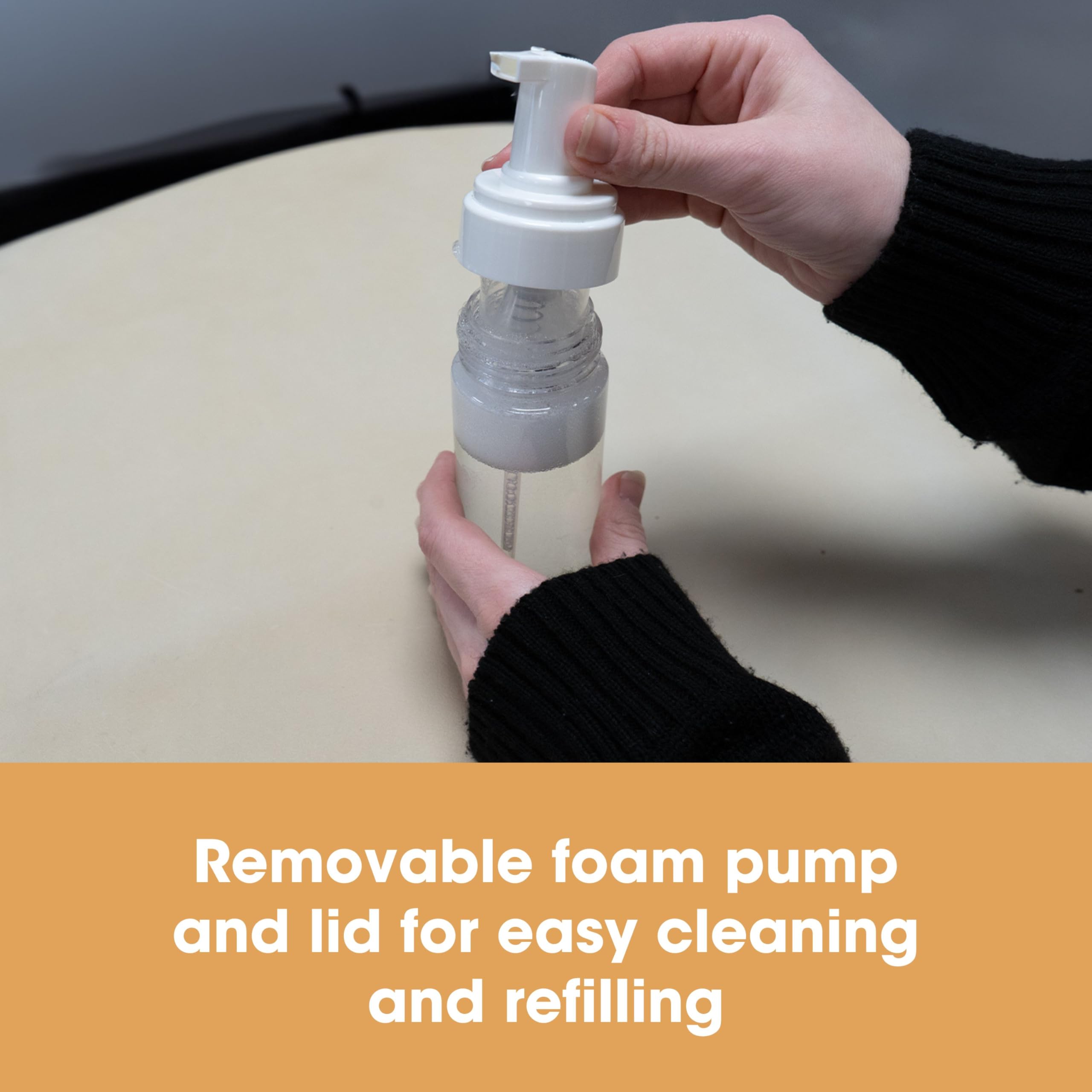 Furniture Clinic Foaming Bottle - 150ml Pump Dispenser for Soap/Shampoo | Reusable Plastic | Clear 5