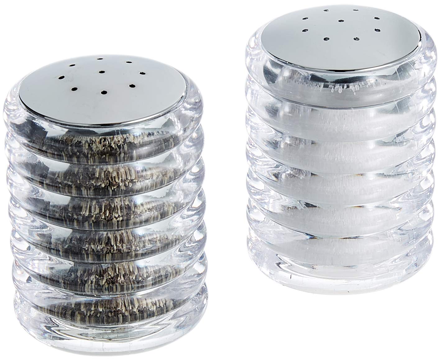 Cole & Mason Beehive Salt and Pepper Shakers - Acrylic/Chrome Twin Set | 70mm | Pre-filled 1