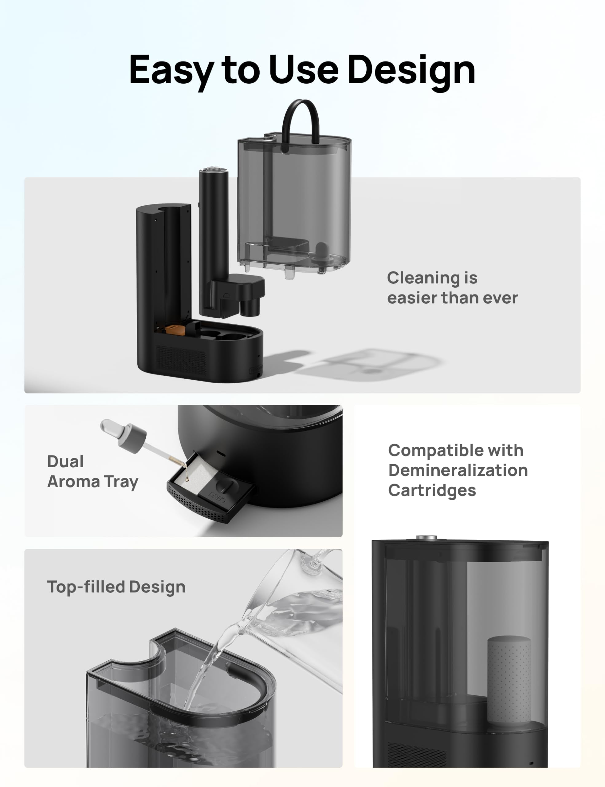 Dreo 6L Smart Humidifier for Large Room - Warm & Cool Mist, Dual Aroma Tray | Black 4