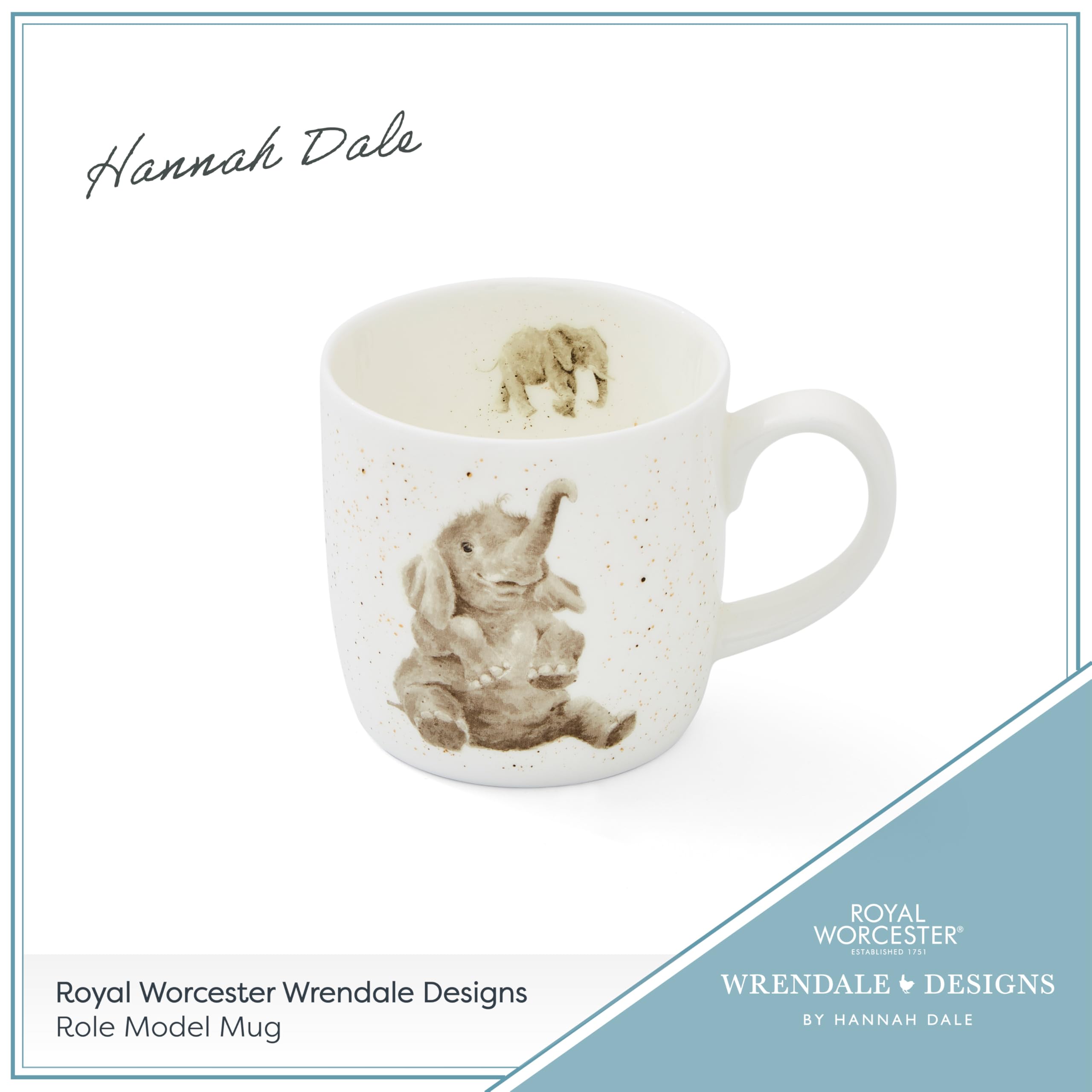Royal Worcester Wrendale Designs Elephant Mug - Fine Bone China | 310ml | Dishwasher & Microwave Safe 5