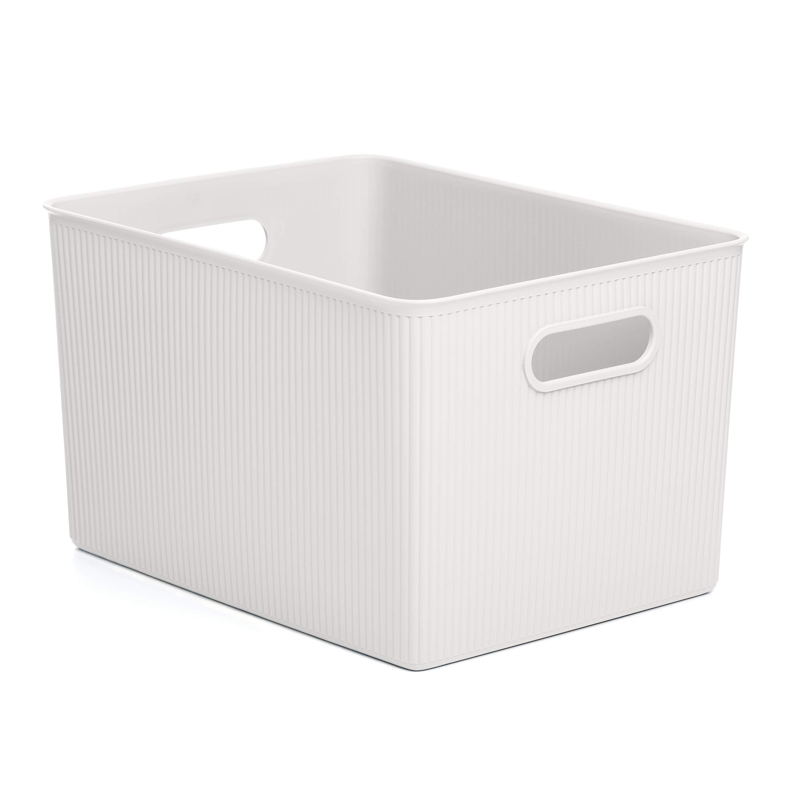 TATAY Baobab Plastic Storage Basket - 22 L Capacity | BPA-Free Recycled Material | Pergamon White 1