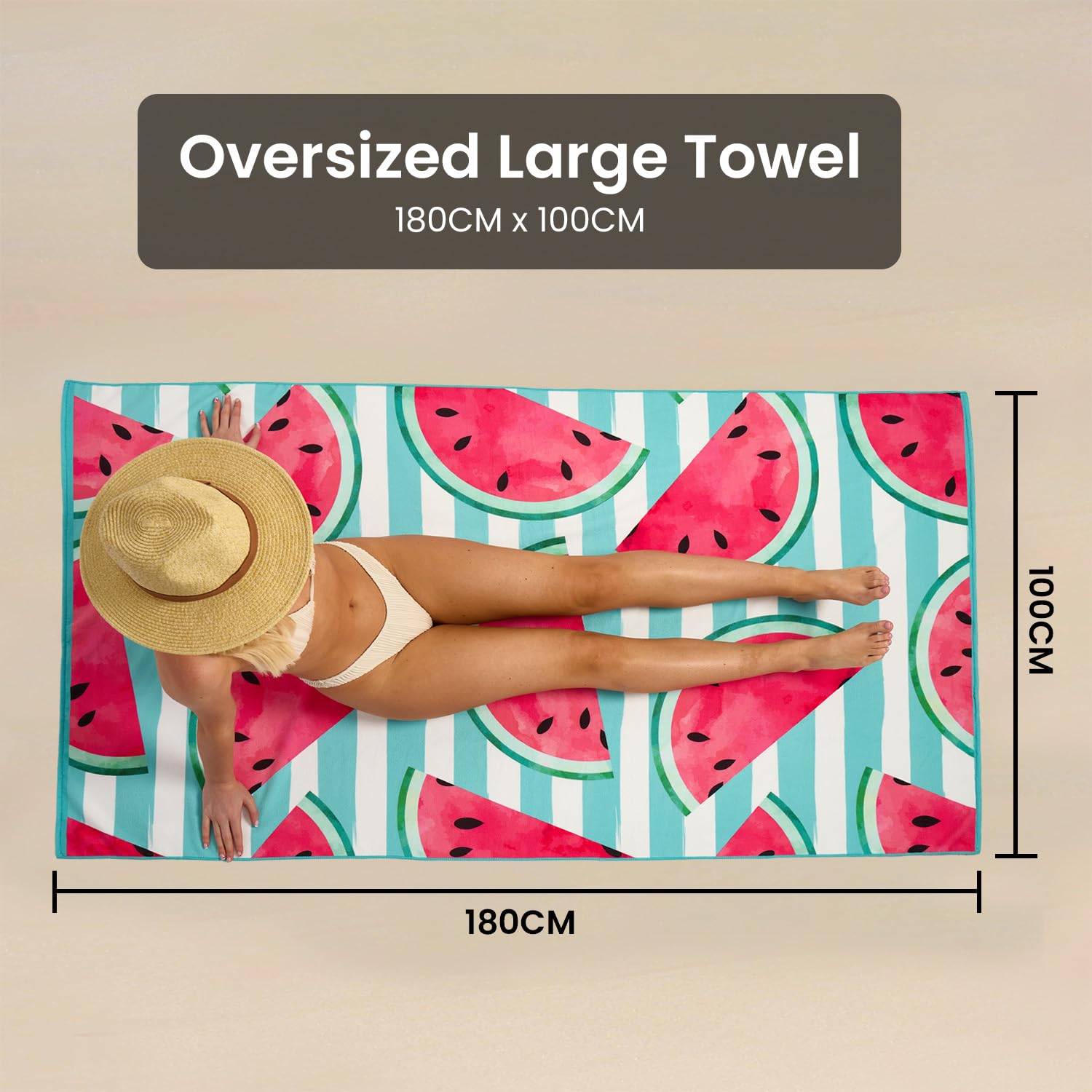 GC GAVENO CAVAILIA Extra Large Microfibre Beach Towel - Quick Dry, Sand Free, Non-Slip | 180 x 100 cm (1 Piece) 7
