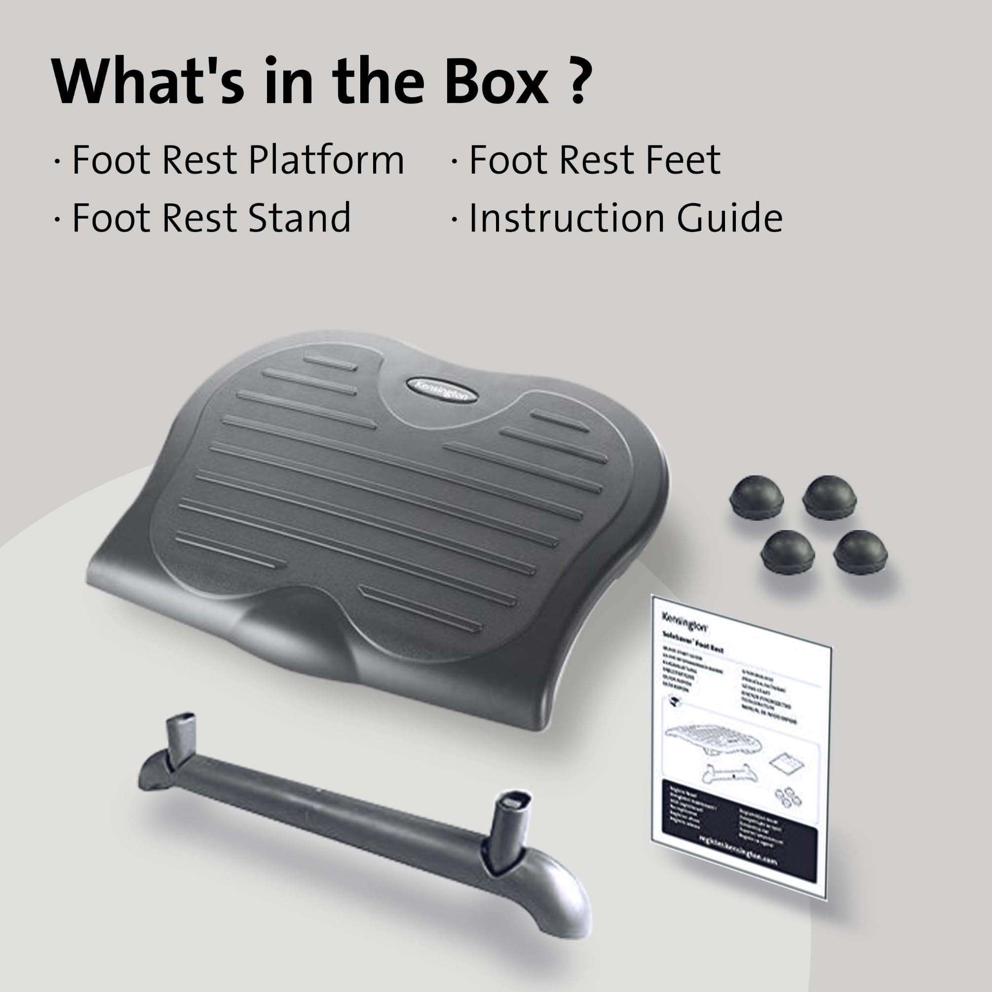 Kensington SoleSaver Adjustable Ergonomic Foot Rest - 3 Tilt Settings | Textured Surface | Black Plastic 7