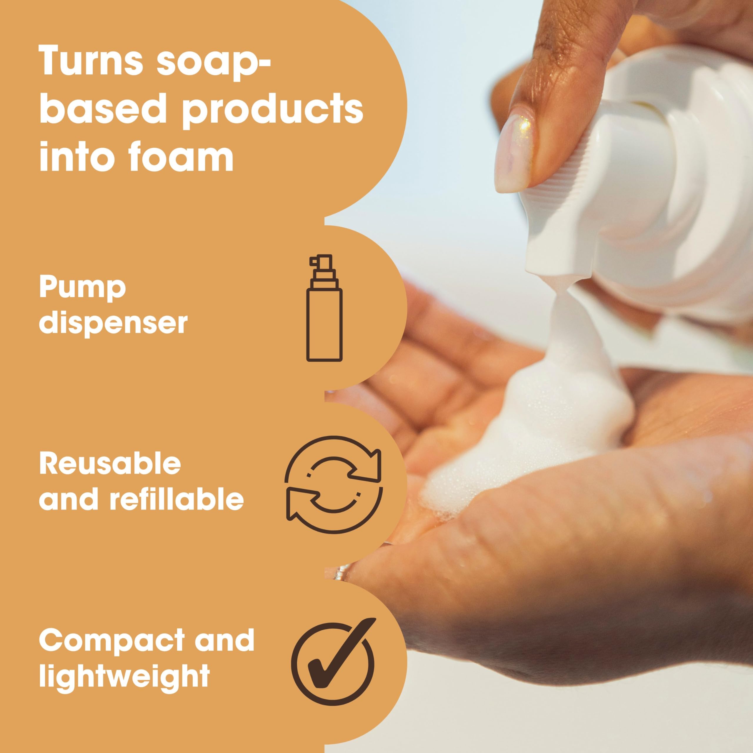 Furniture Clinic Foaming Bottle - 150ml Pump Dispenser for Soap/Shampoo | Reusable Plastic | Clear 2