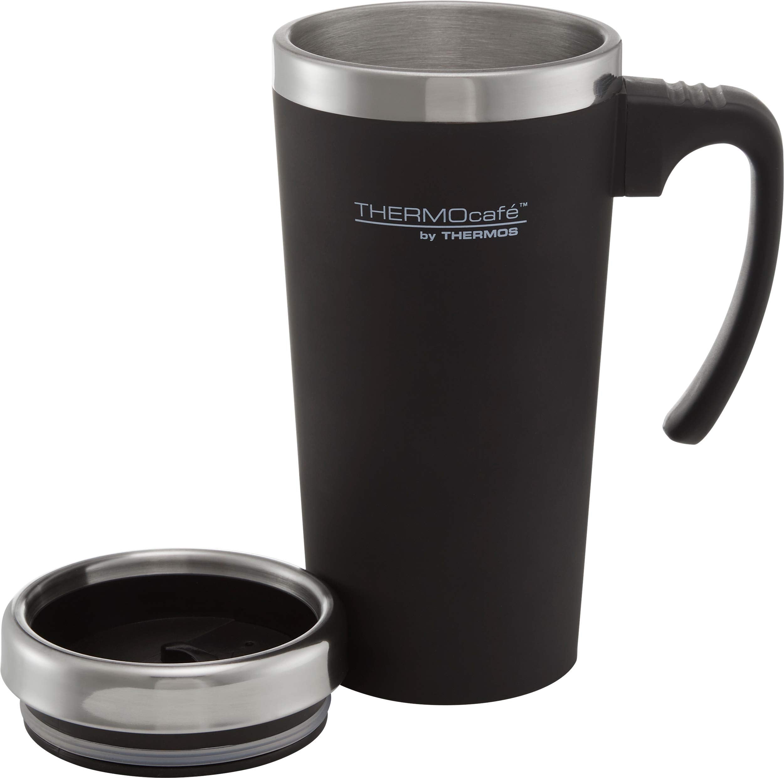 THERMOcafé by THERMOS Soft Touch Travel Mug - 420 ml Capacity | Double Wall Insulation | Black 6